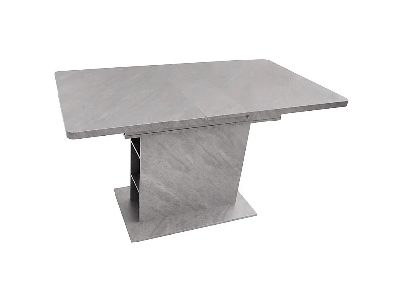 Mesa de comedor extensible moderna con almacenamiento debajo - Gris