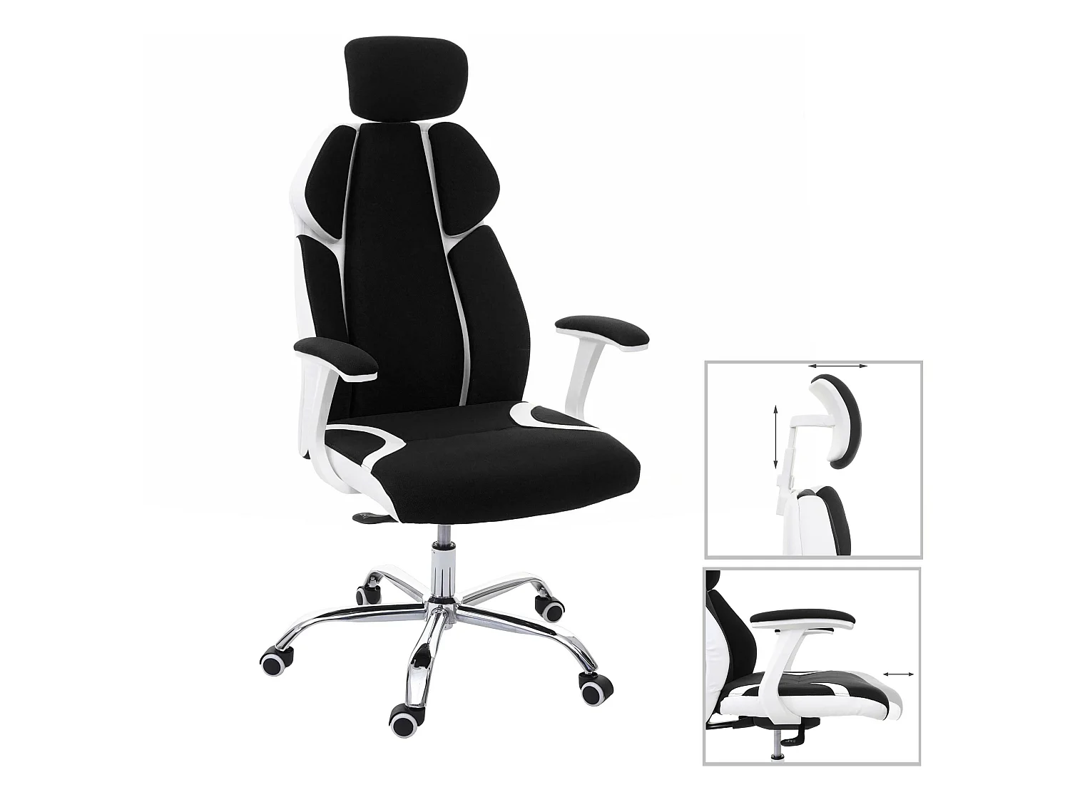 Bureaustoel MCW-F12,  zwart/wit