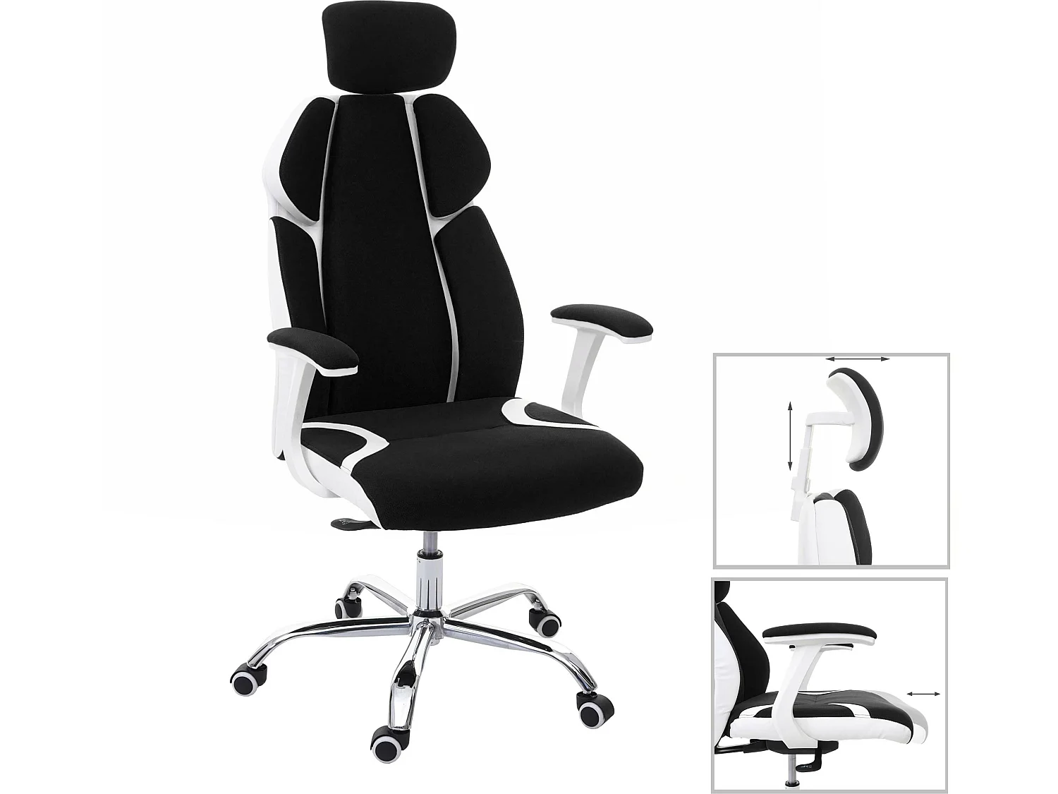 Bureaustoel MCW-F12,  zwart/wit