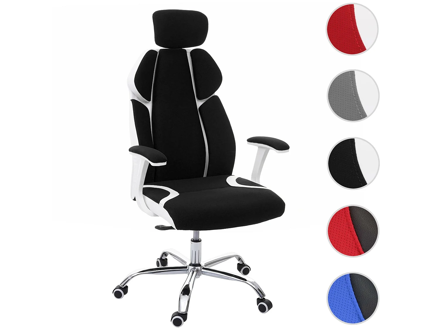 Bureaustoel MCW-F12,  zwart/wit