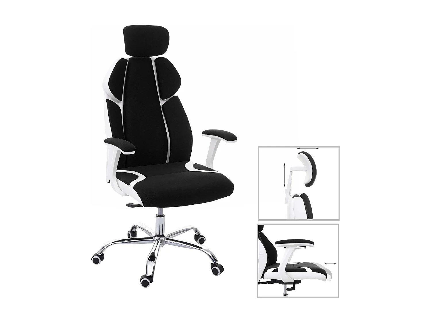 Bureaustoel MCW-F12,  zwart/wit