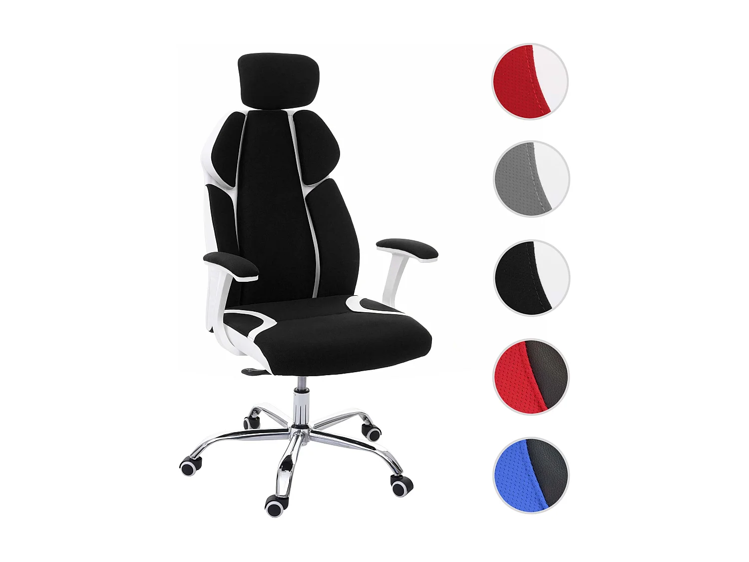 Bureaustoel MCW-F12,  zwart/wit