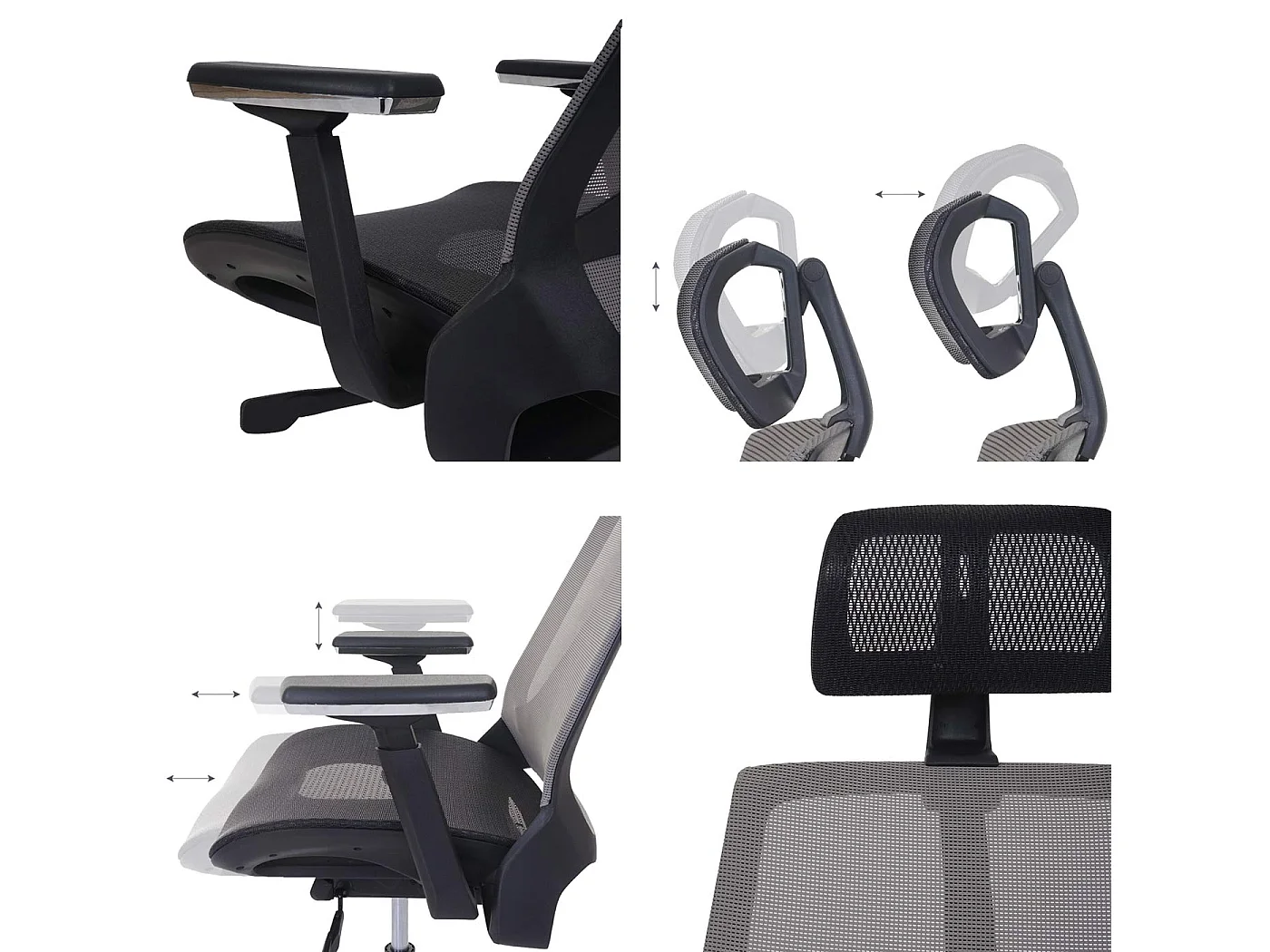 Bureaustoel MCW-A59,  zwart/grijs