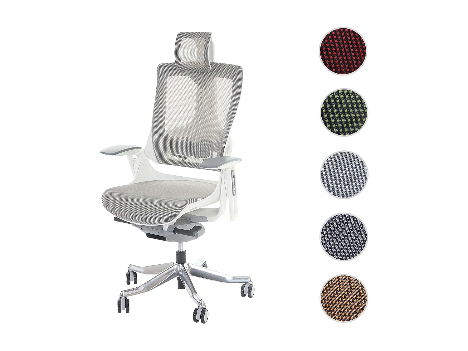 Chaise de bureau MERRYFAIR Adelaide,  blanc/gris