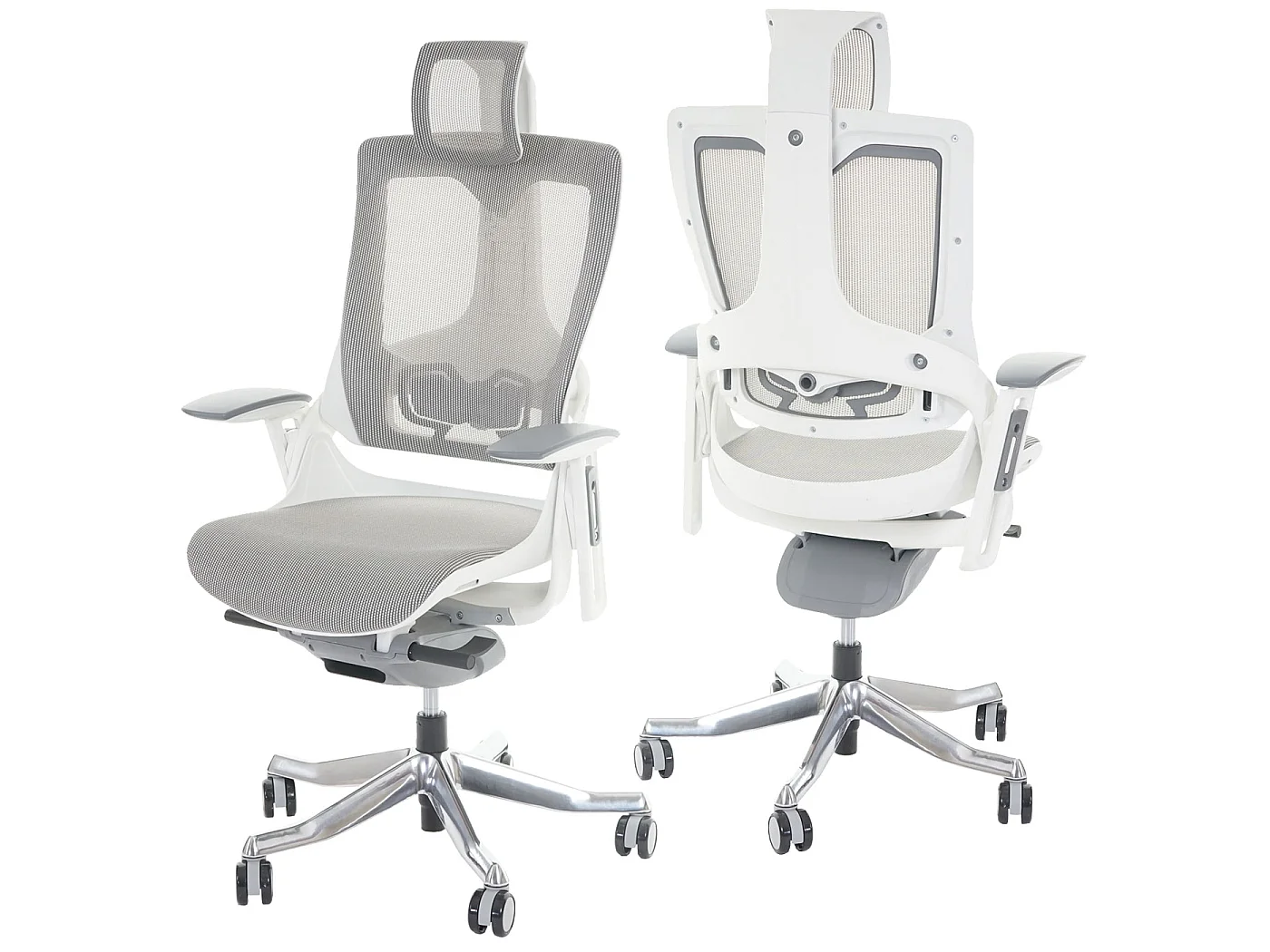 Krzesło biurowe MERRYFAIR Adelaide,  biało-szary