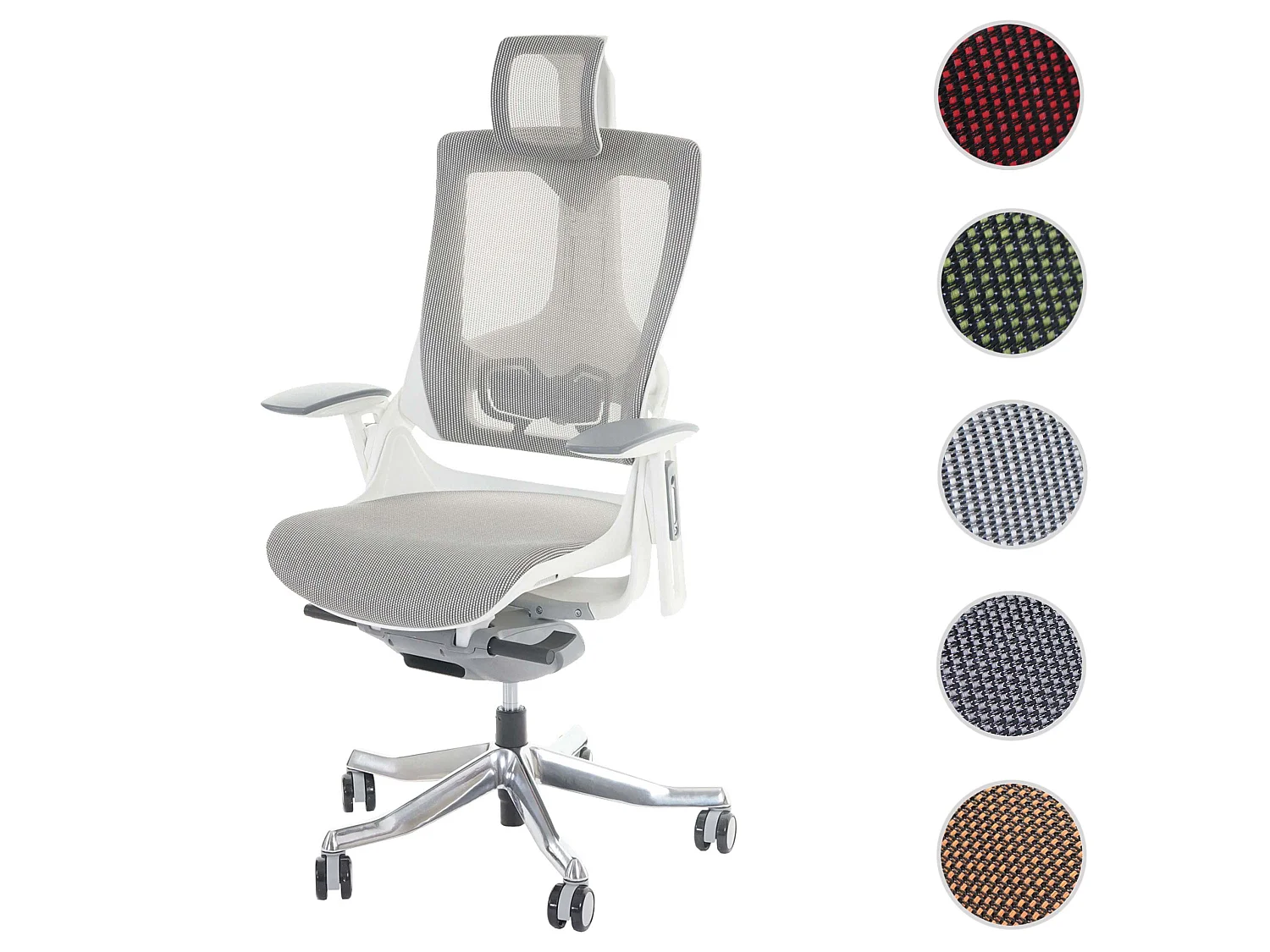 Krzesło biurowe MERRYFAIR Adelaide,  biało-szary