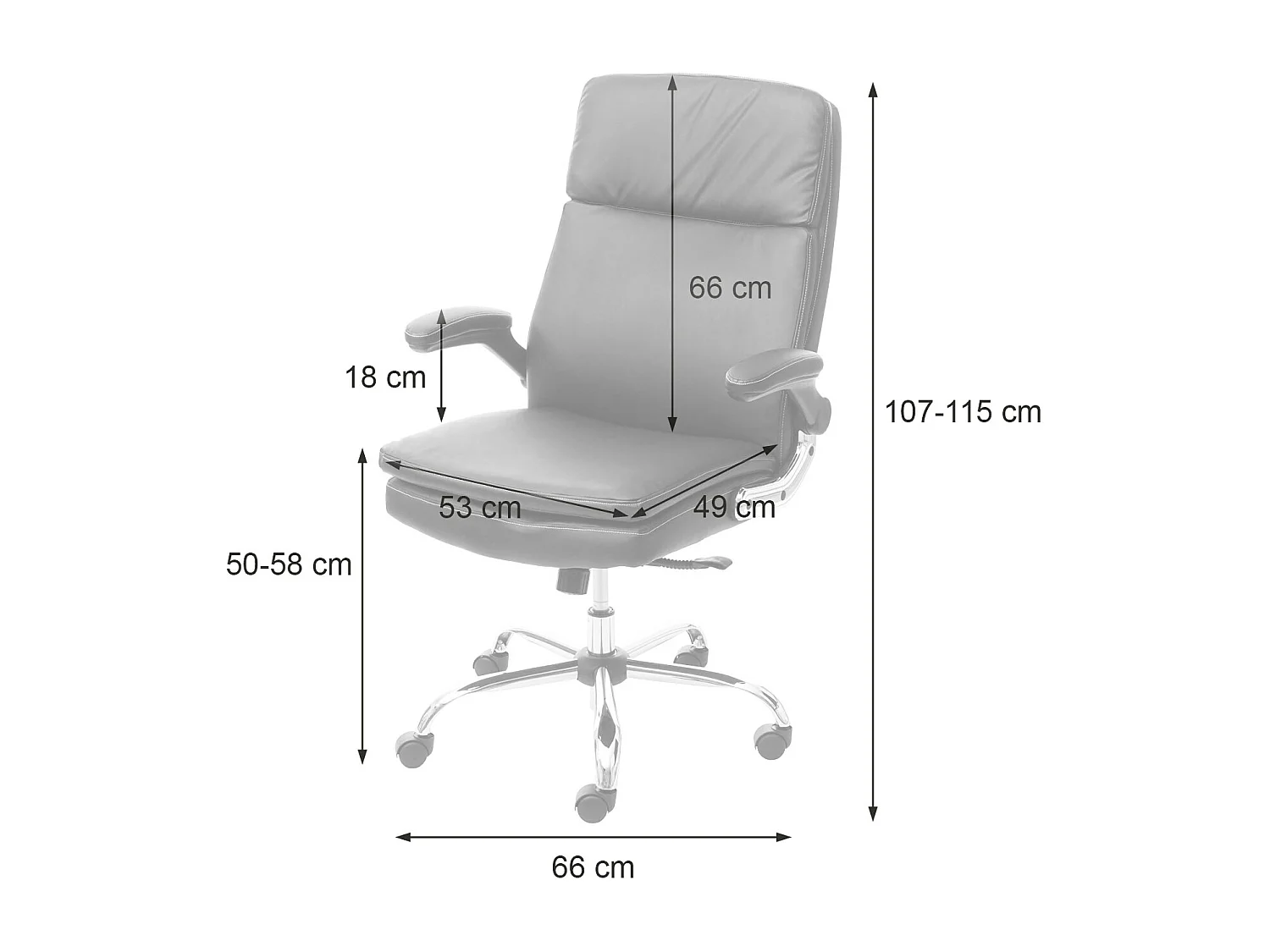 Chaise de bureau MCW-F83,  noir