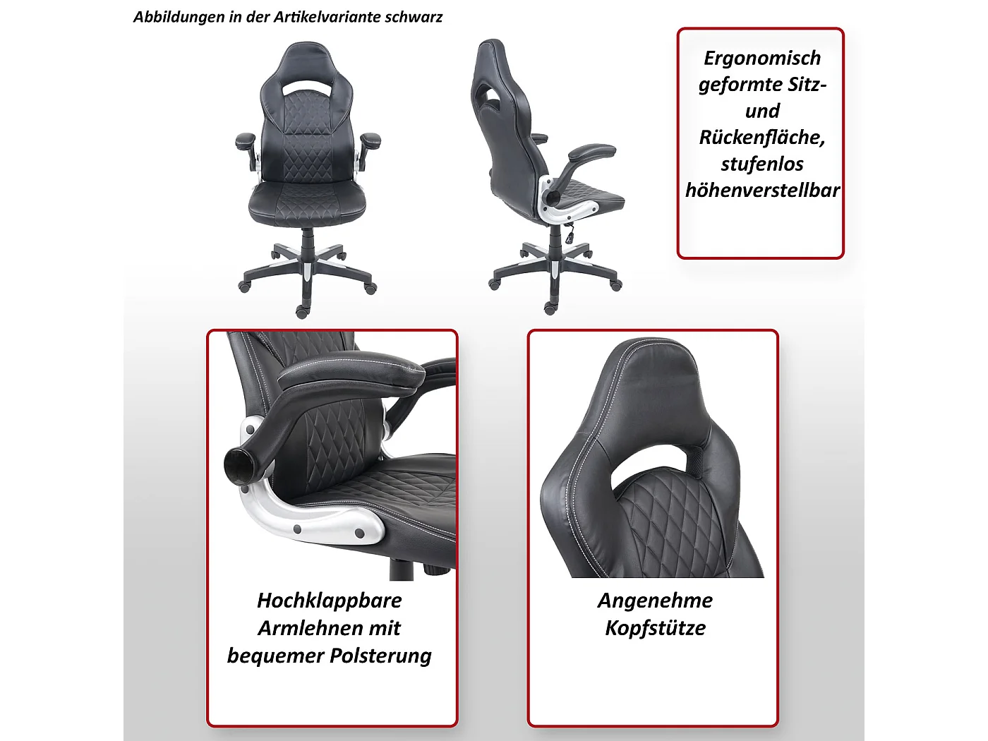 Krzesło biurowe MCW-F87,  biały