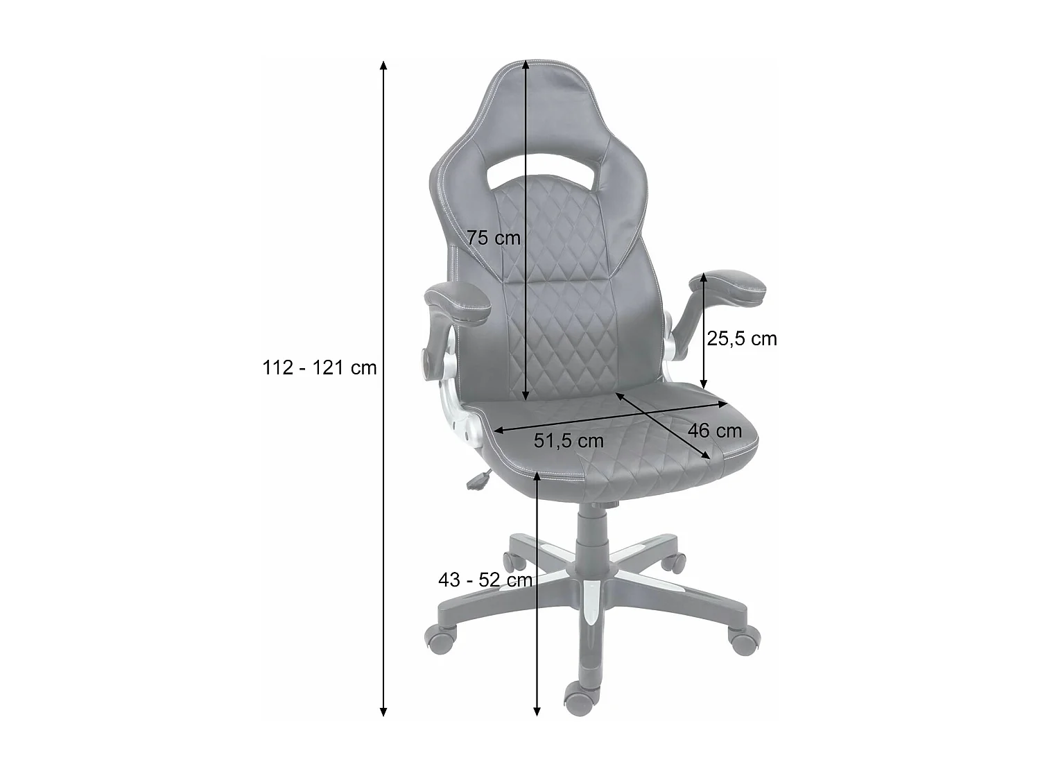 Bureaustoel MCW-F87,  wit