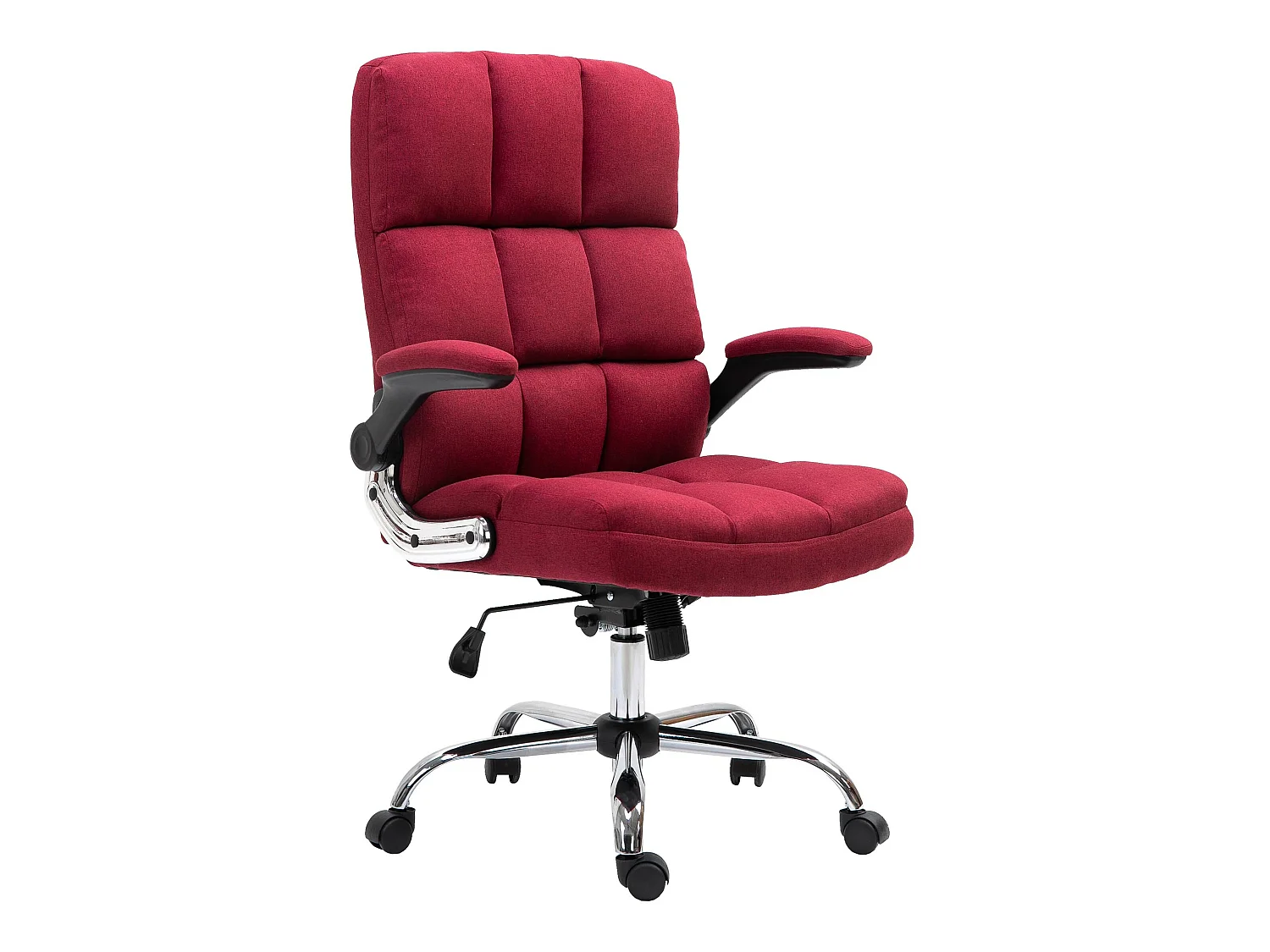 Chaise de bureau MCW-J21,  tissu/textile rouge-vin