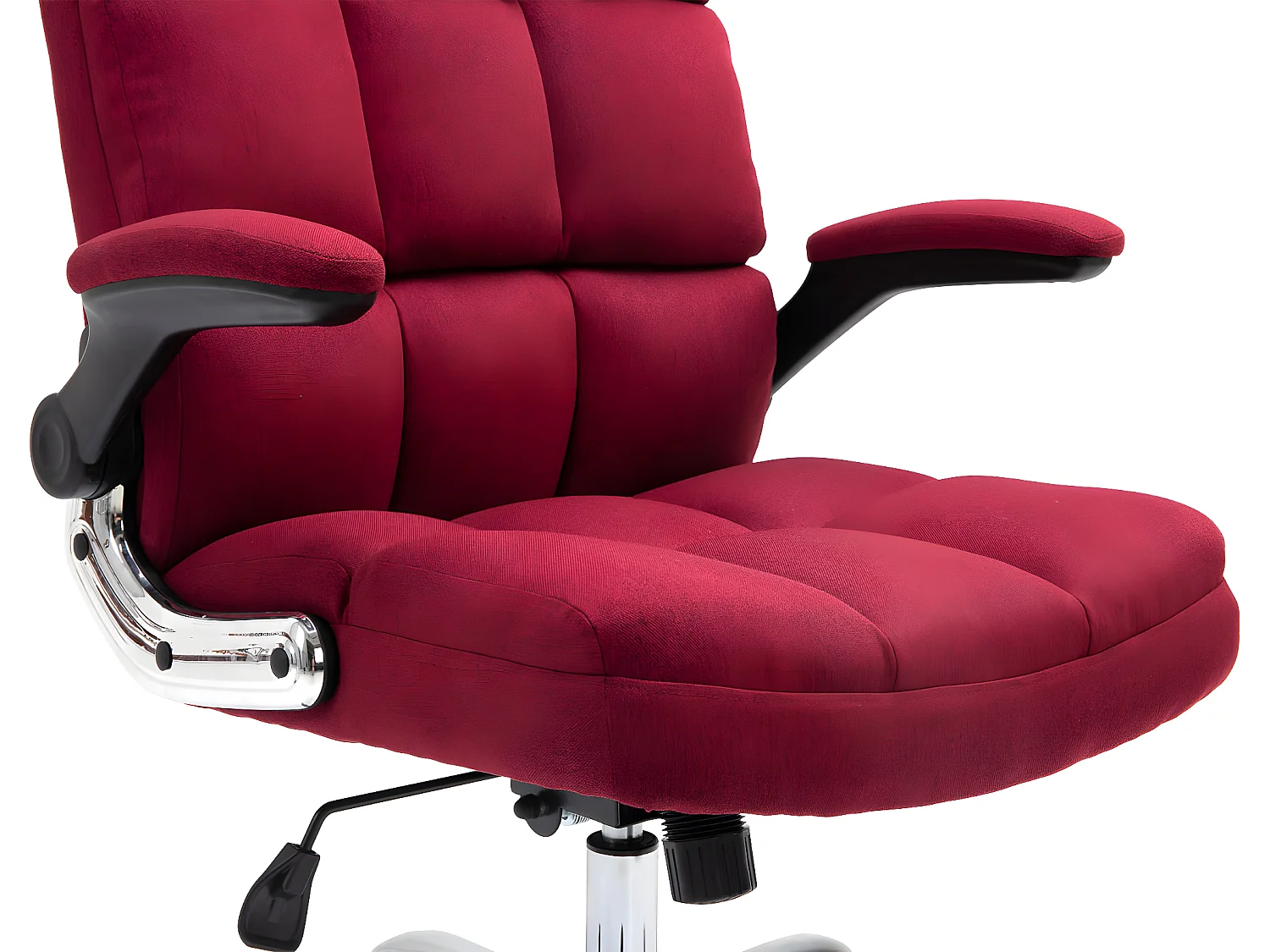 Chaise de bureau MCW-J21,  tissu/textile rouge-vin