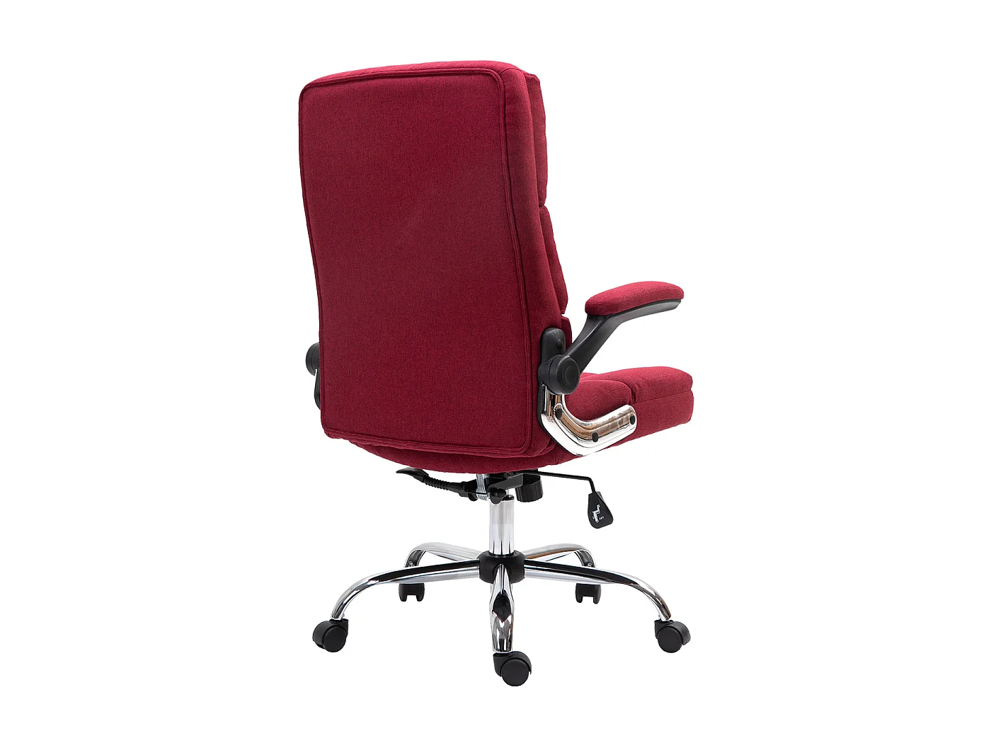 Chaise de bureau MCW-J21,  tissu/textile rouge-vin