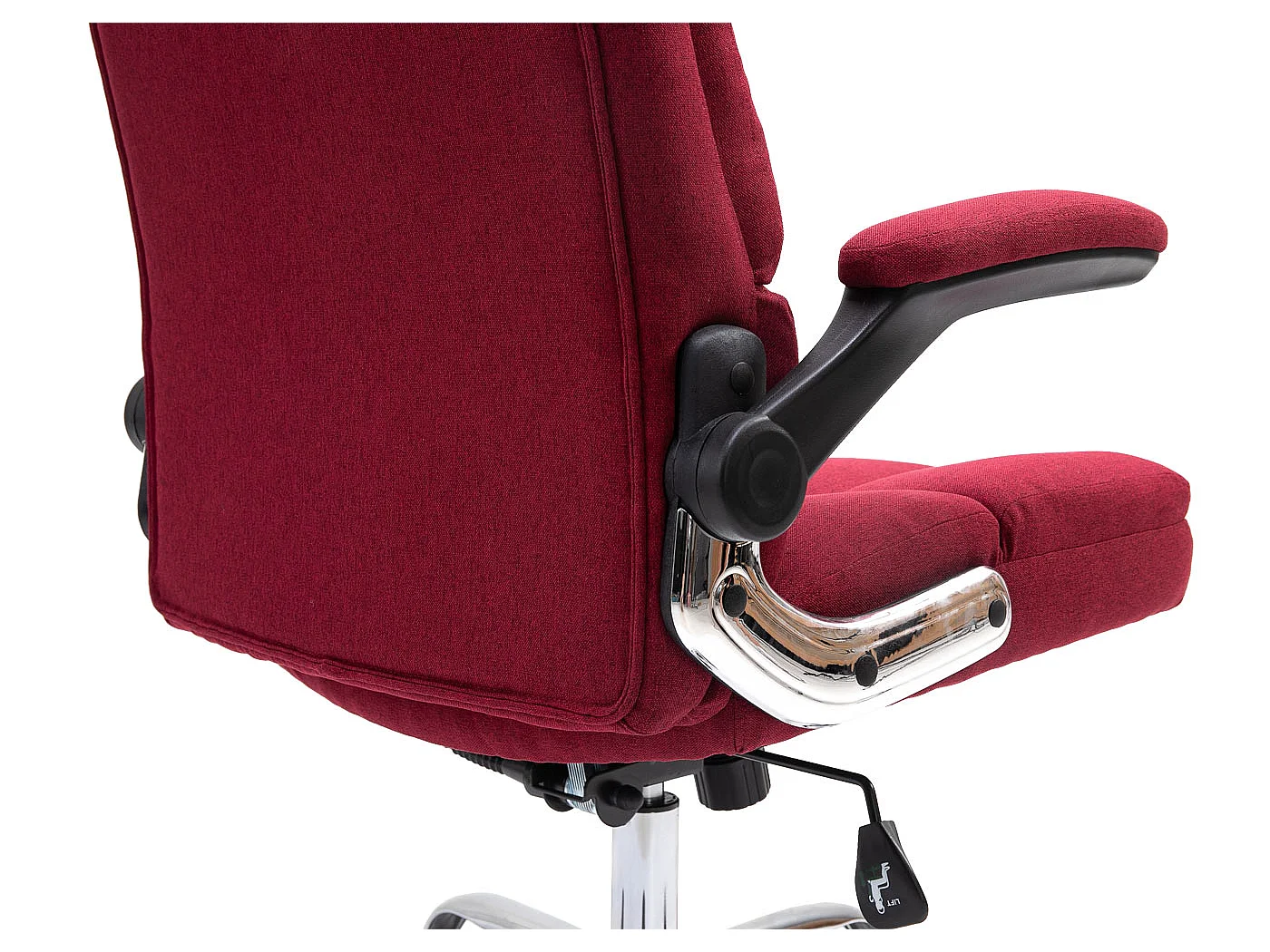 Chaise de bureau MCW-J21,  tissu/textile rouge-vin