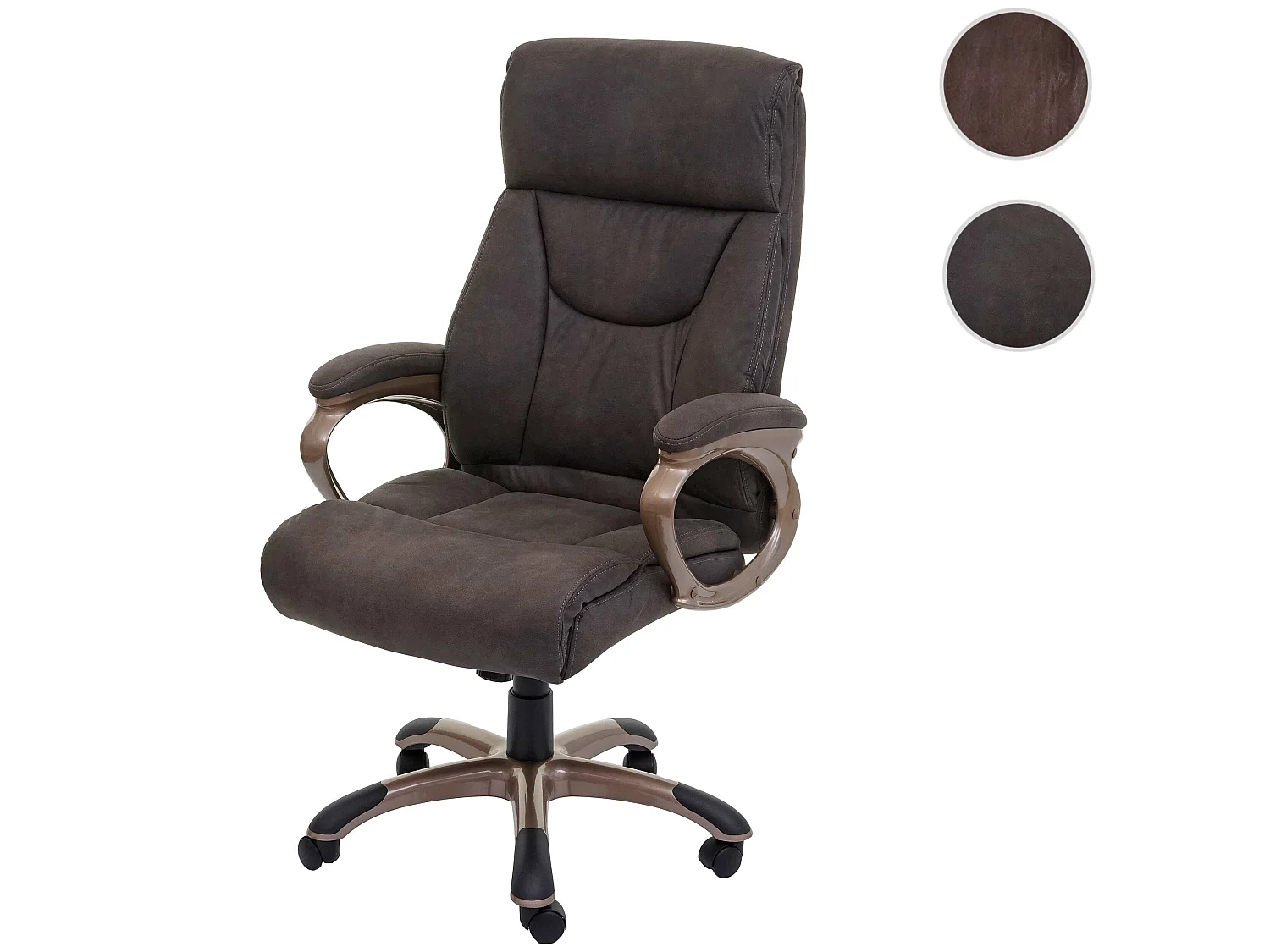 Chaise de bureau Denver,  aspect daim gris foncé