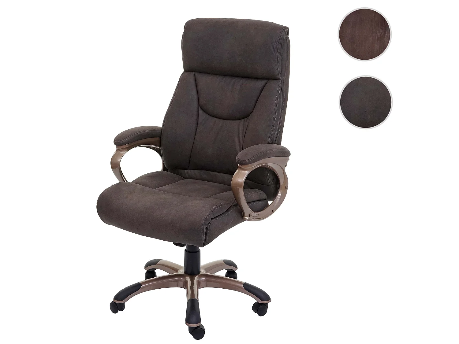 Chaise de bureau Denver,  aspect daim gris foncé