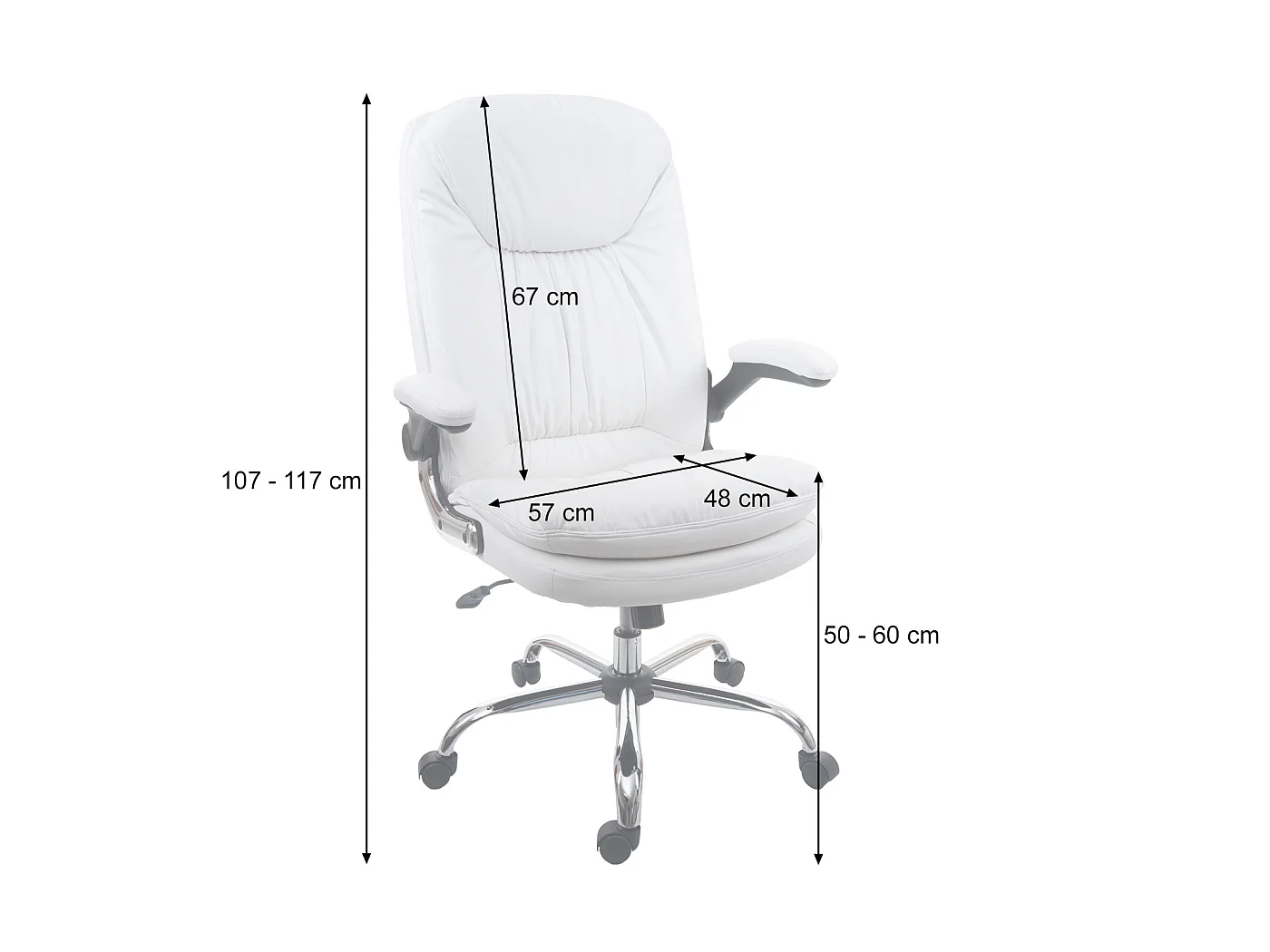 Chaise de bureau MCW-F81,  blanc