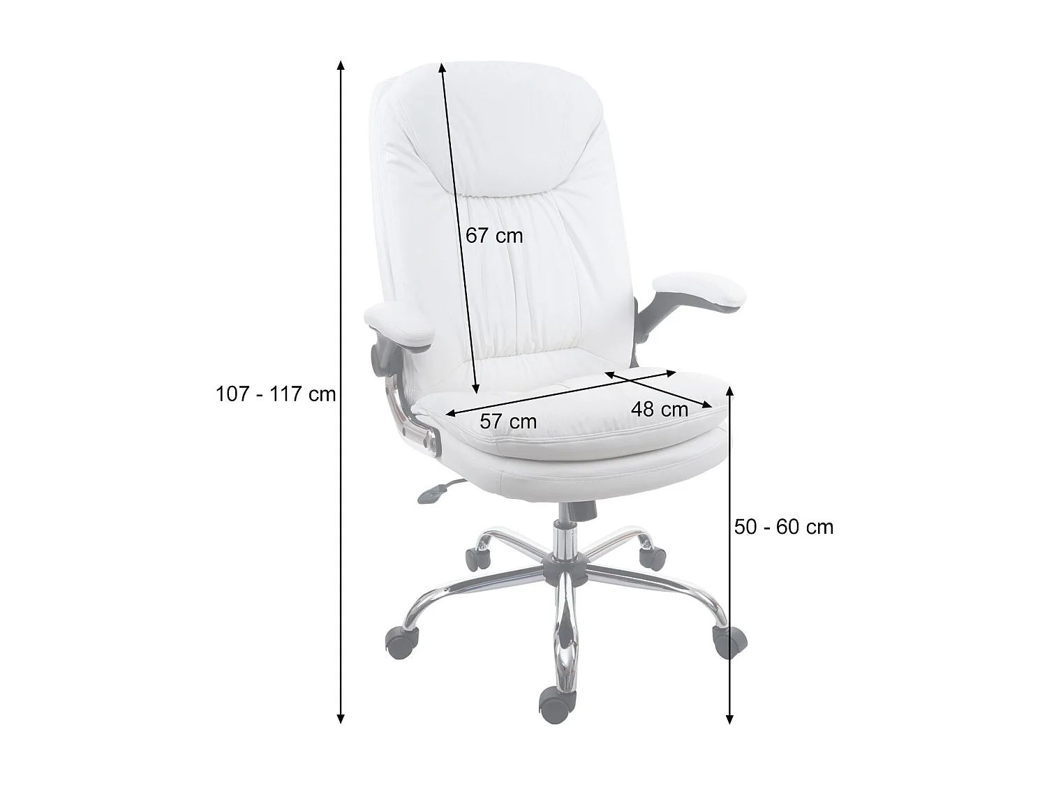 Chaise de bureau MCW-F81,  blanc