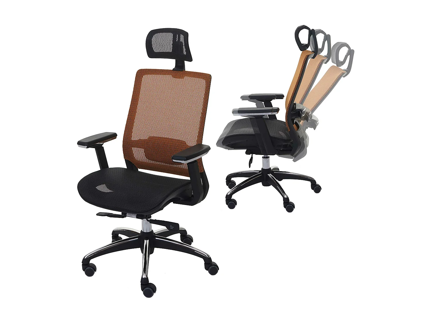 Krzesło biurowe MCW-A20,  czarny/pomarańczowy