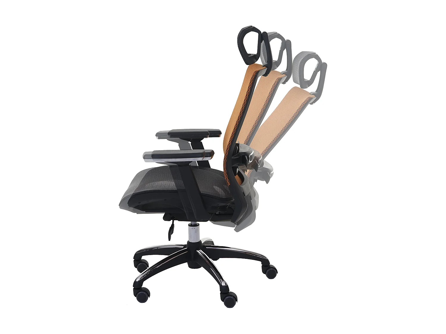 Cadeira de escritório MCW-A20,  preto/laranja