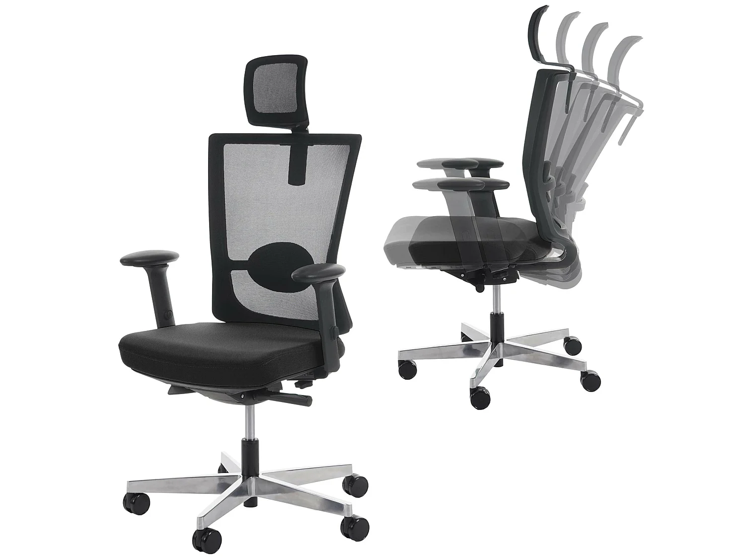 Chaise de bureau MERRYFAIR Karlstad,  noir avec appui-tête