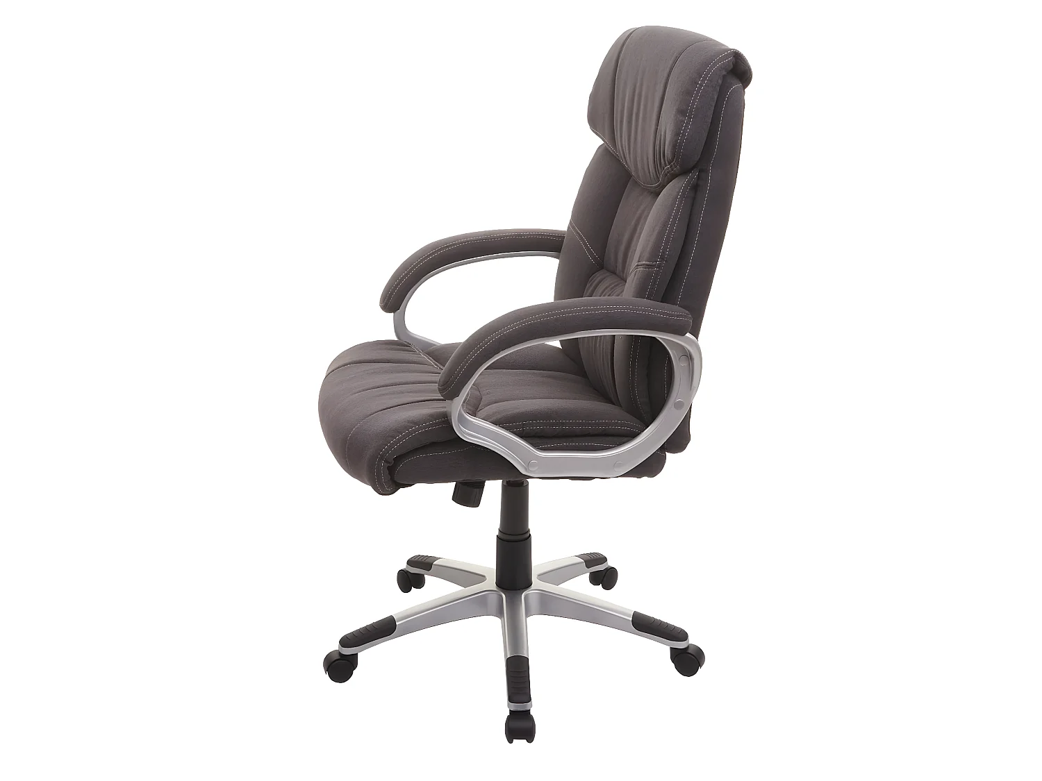 Chaise de bureau MCW-A71,  imitation daim, gris foncé