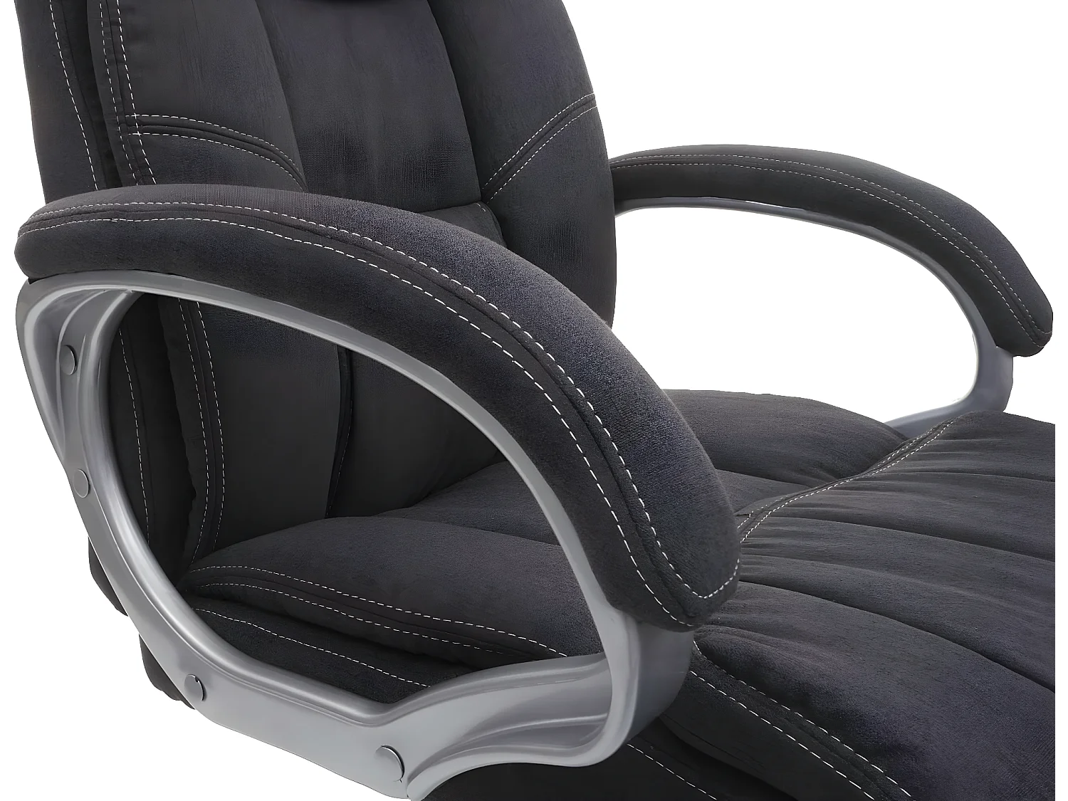 Chaise de bureau MCW-A71,  imitation daim, gris foncé