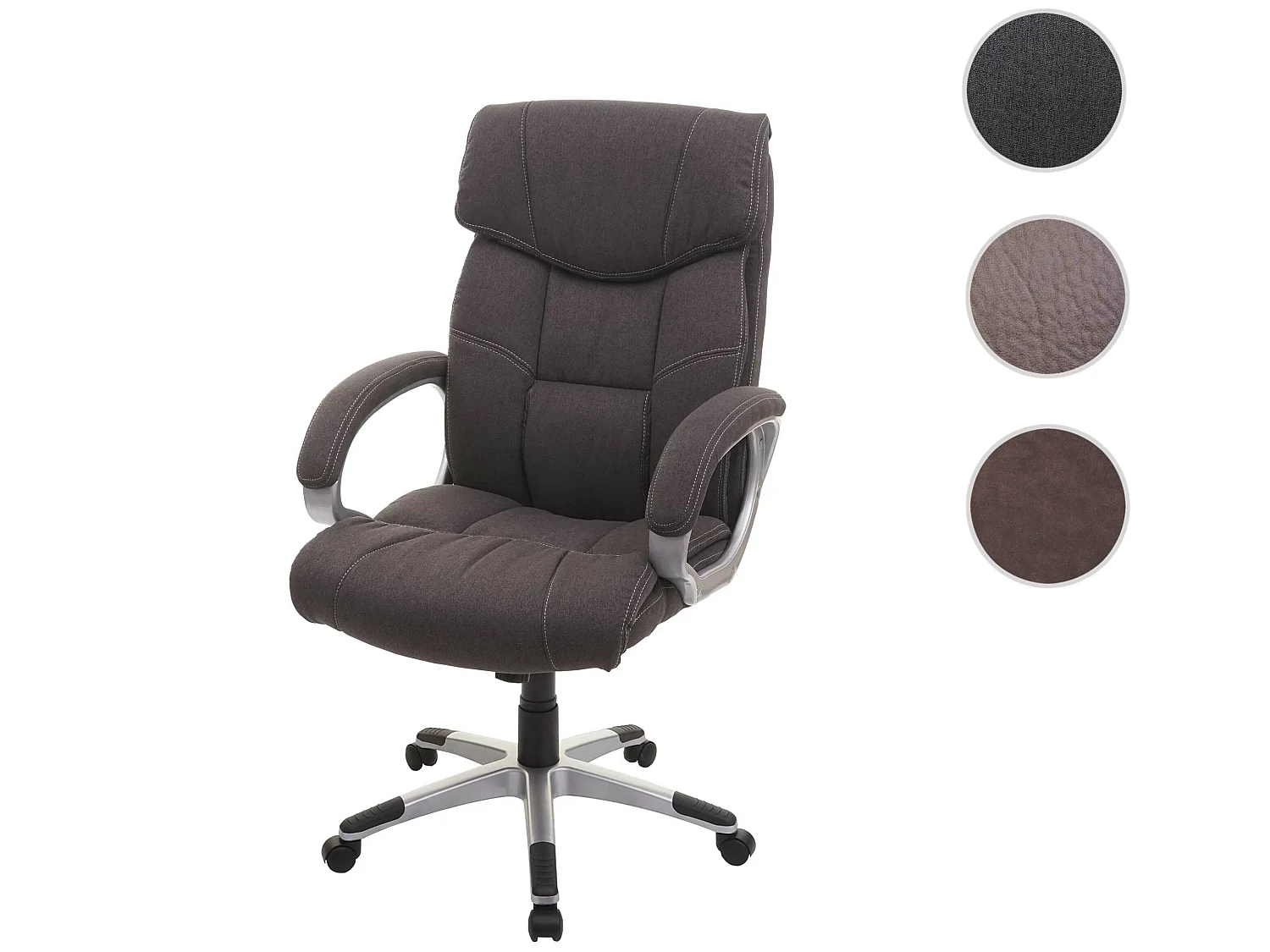 Chaise de bureau MCW-A71,  imitation daim, gris foncé