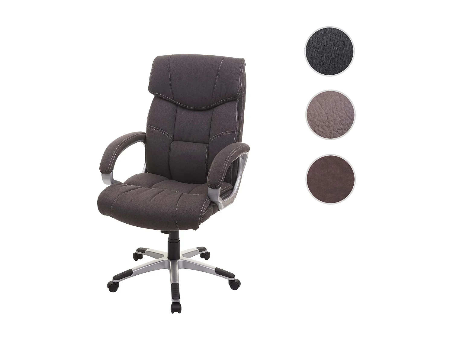 Chaise de bureau MCW-A71,  imitation daim, gris foncé