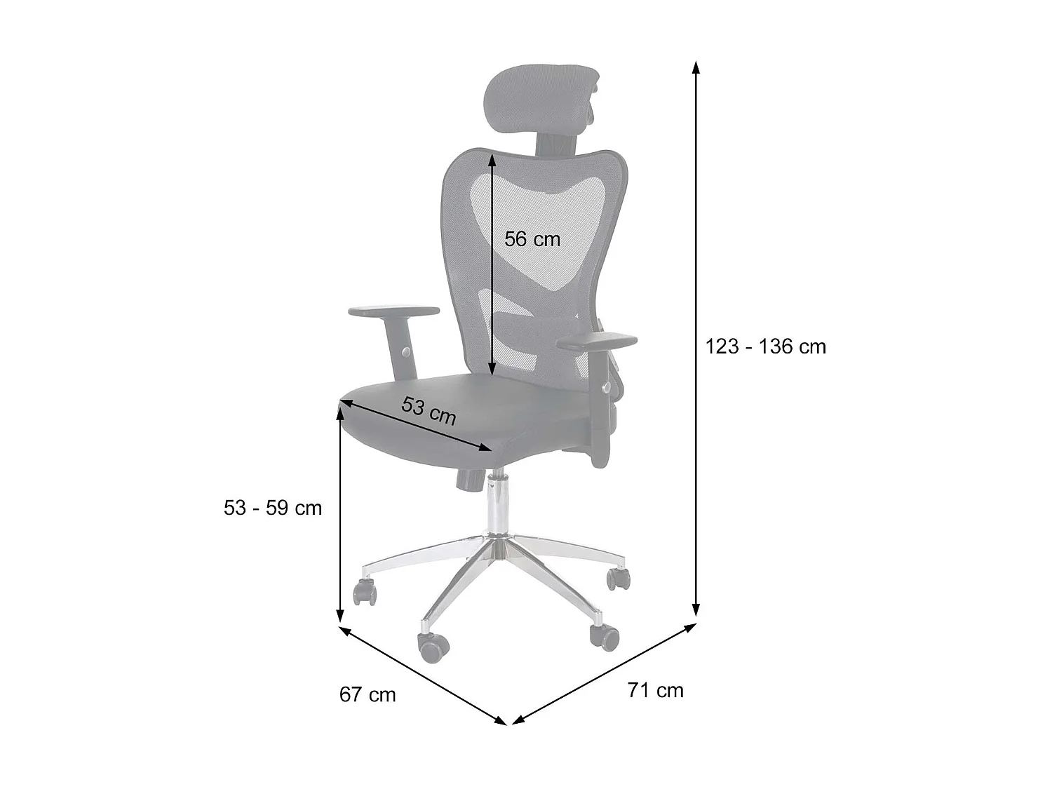 Chaise de bureau professionnelle Pamplona,  rouge