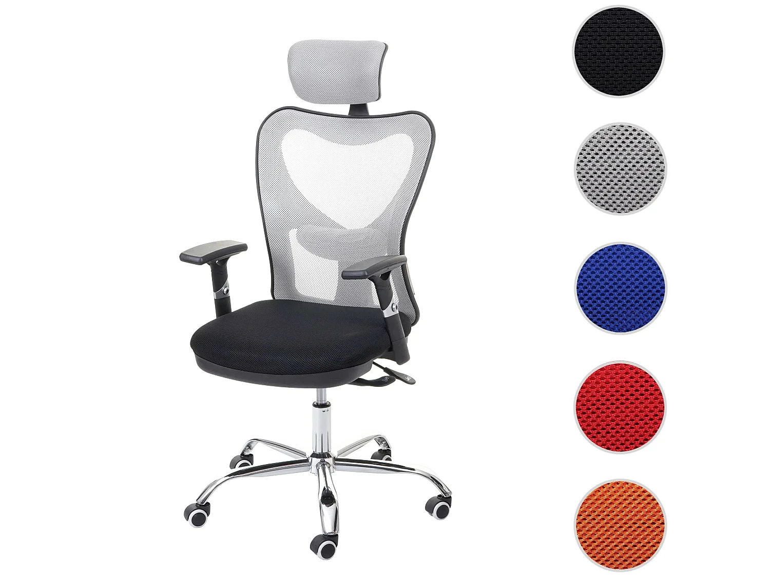 Krzesło biurowe MCW-F13,  czarny/szary