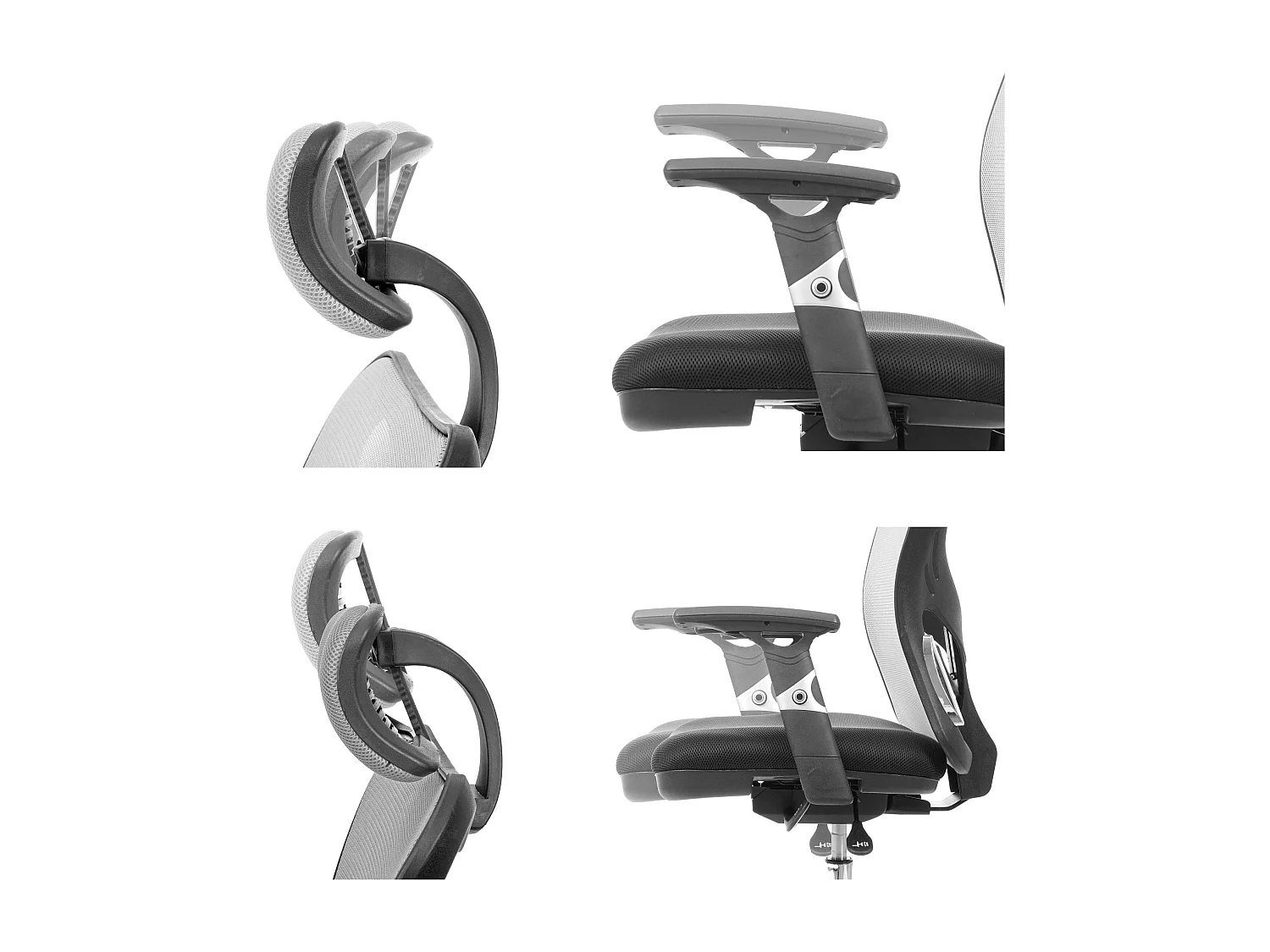 Krzesło biurowe MCW-F13,  czarny/szary