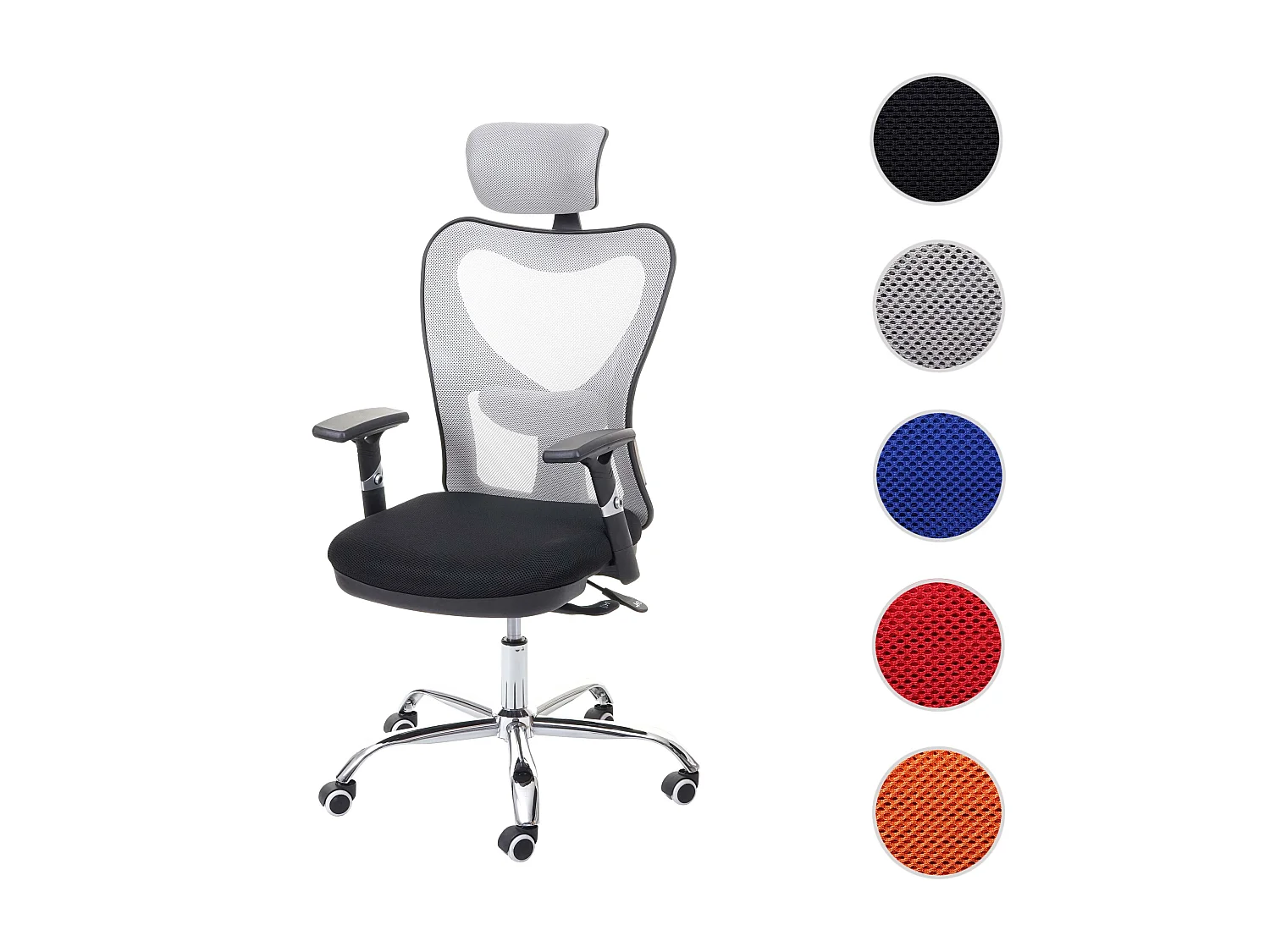 Krzesło biurowe MCW-F13,  czarny/szary