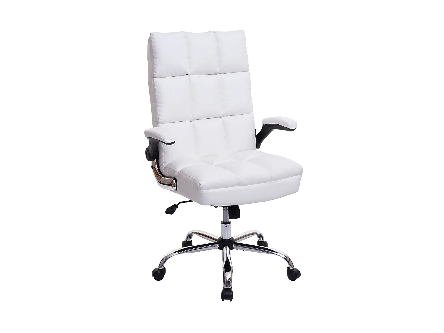 Chaise de bureau MCW-J21,  similicuir blanc