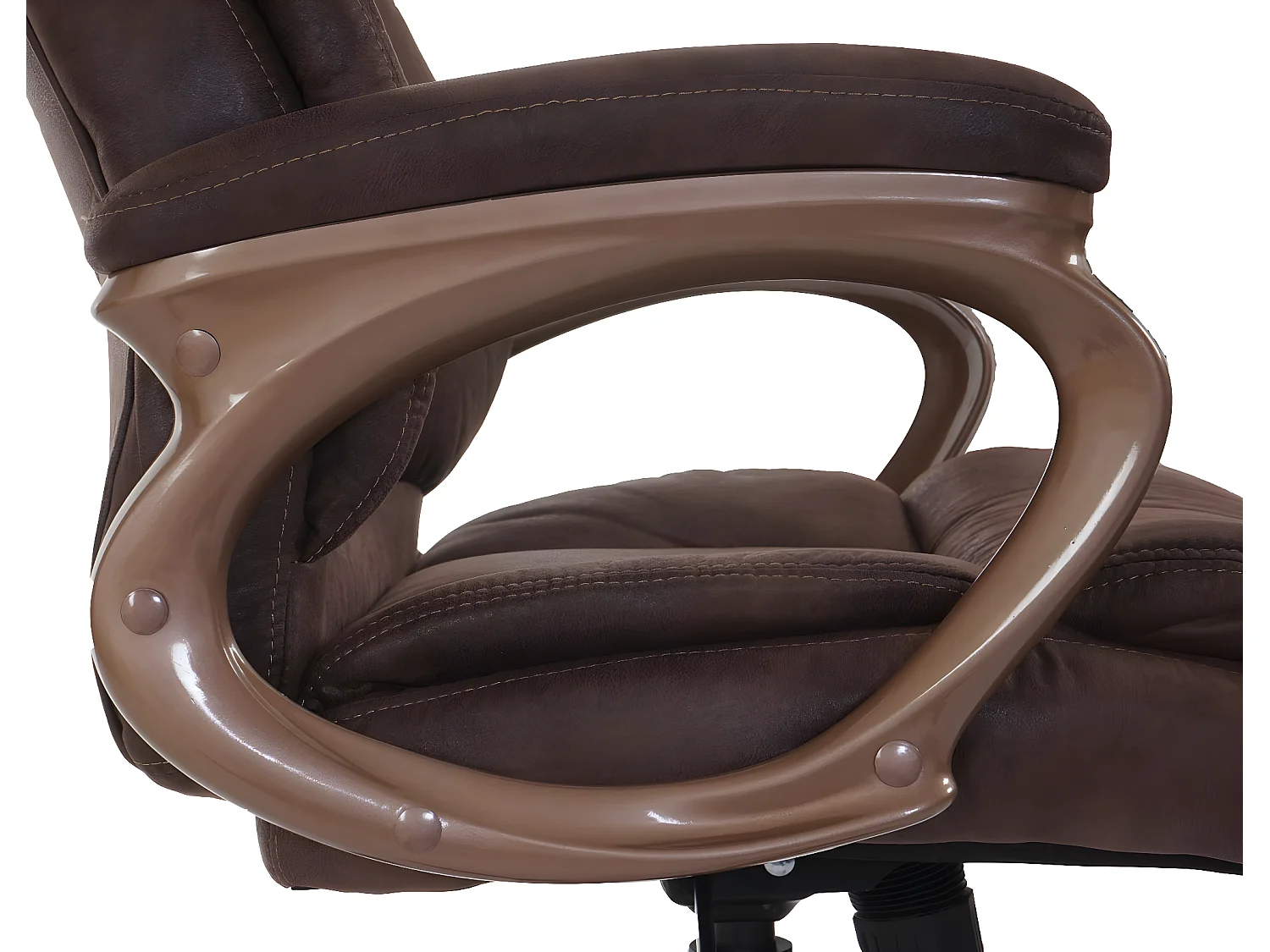 Silla de oficina Denver,  suede look taupe-marrón