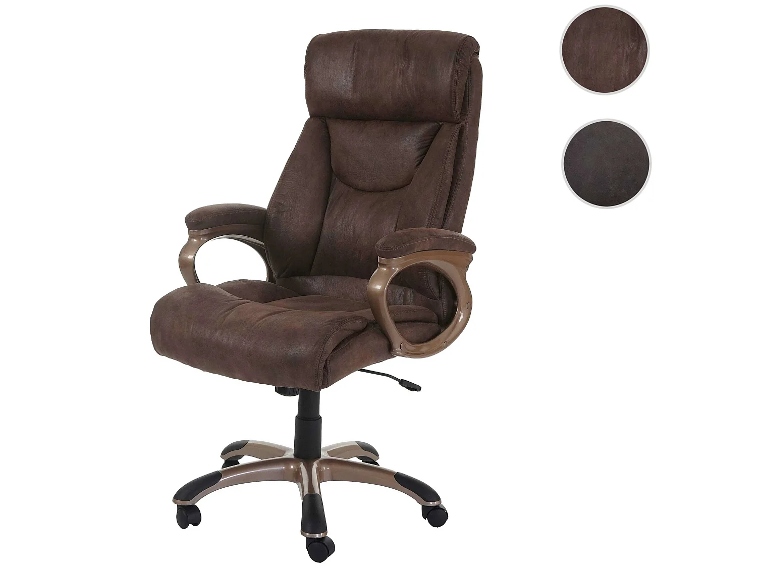 Silla de oficina Denver,  suede look taupe-marrón