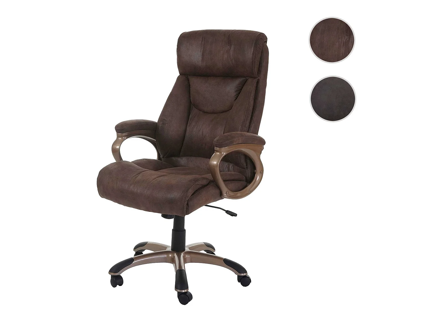 Cadeira de escritório Denver,  aspeto de camurça castanho taupe