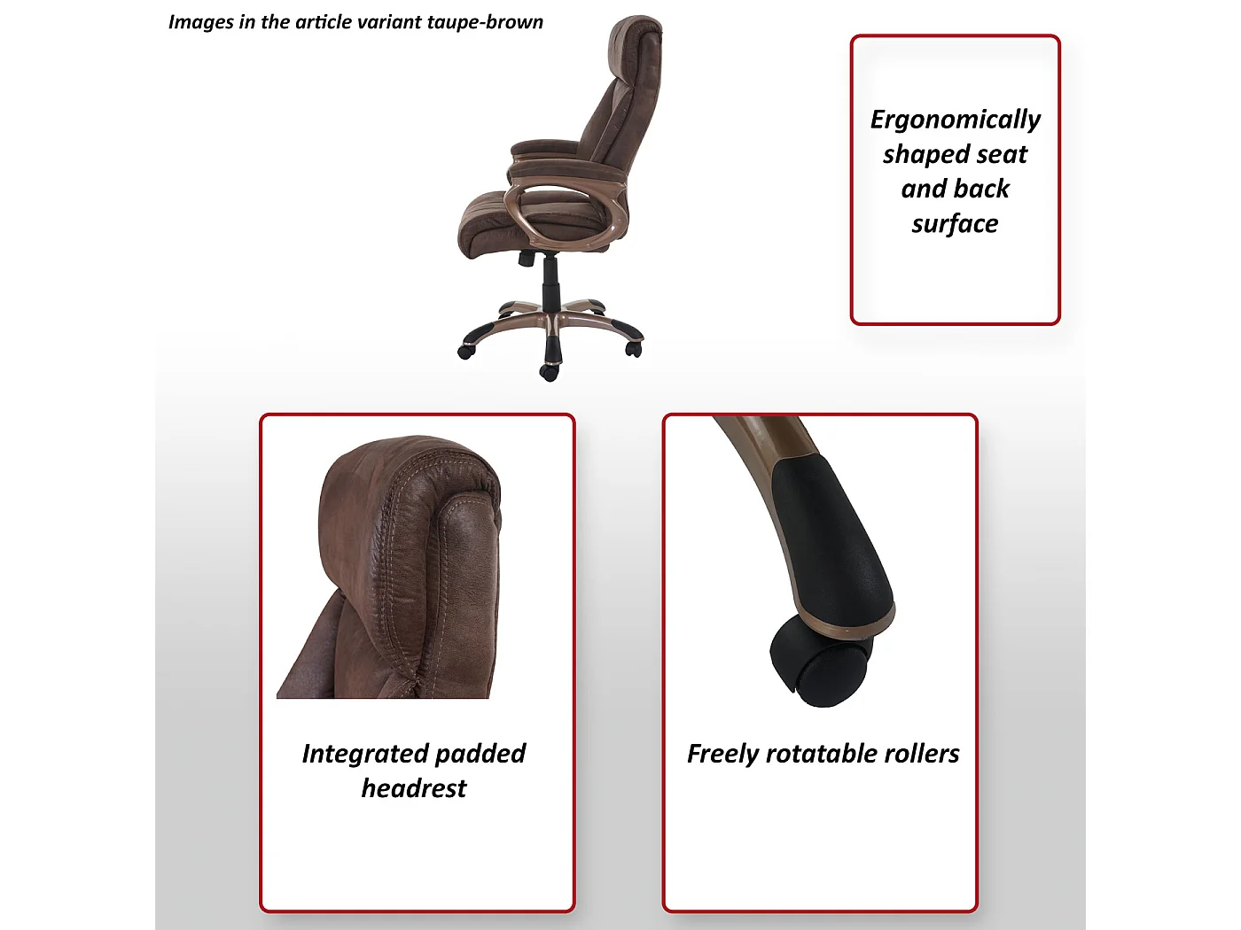 Chaise de bureau Denver,  taupe