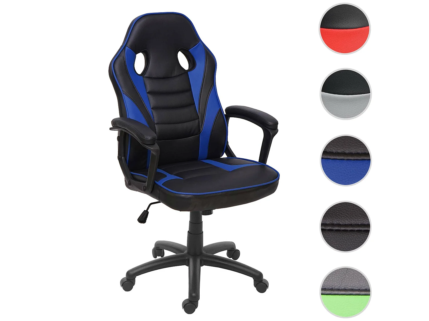 Chaise de bureau MCW-F59,  noir-bleu