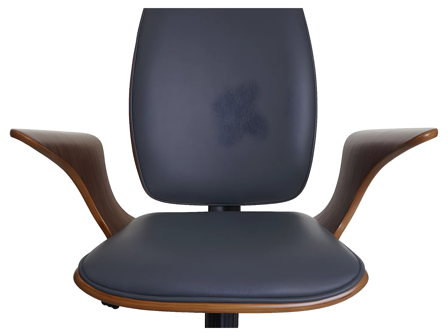 Poltrona sedia ufficio girevole regolabile MCW-C54a elegante legno colore noce ecopelle grigia