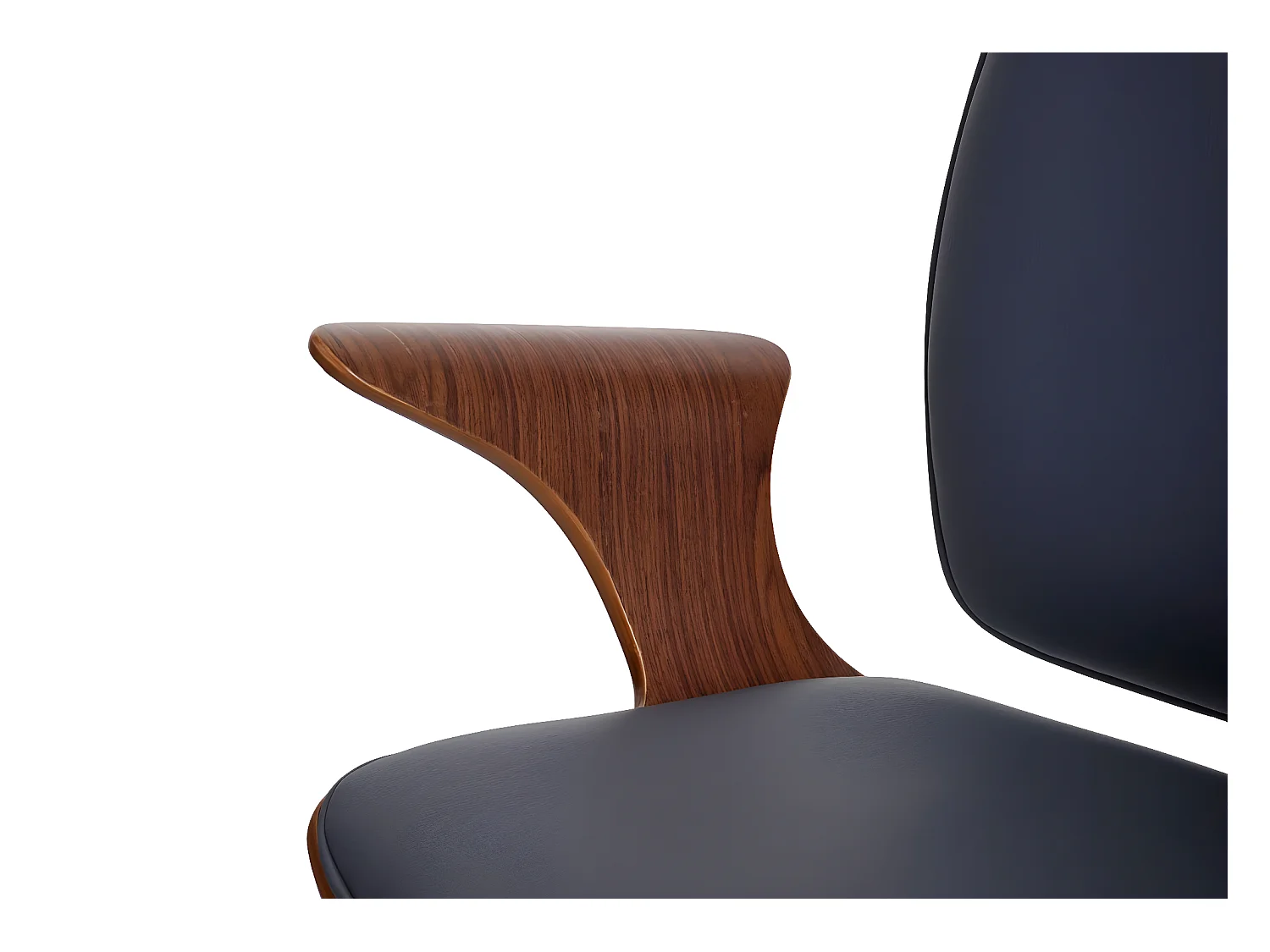 Chaise de bureau MCW-C54,  aspect noyer, revêtement gris