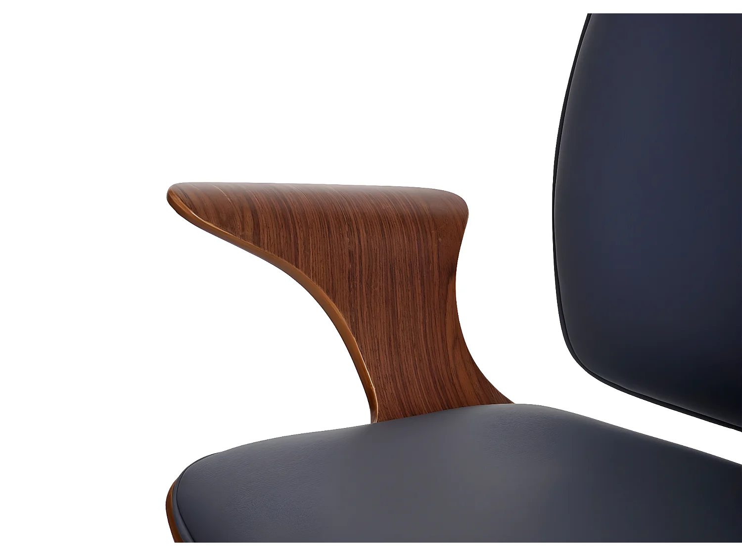 Chaise de bureau MCW-C54,  aspect noyer, revêtement gris