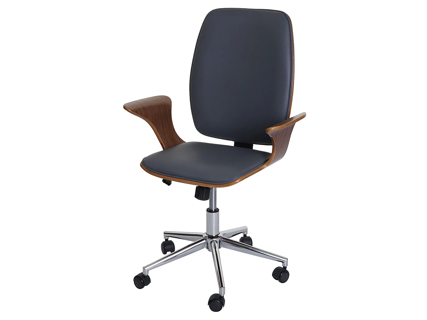 Bureaustoel MCW-C54,  walnoot look, grijze bekleding