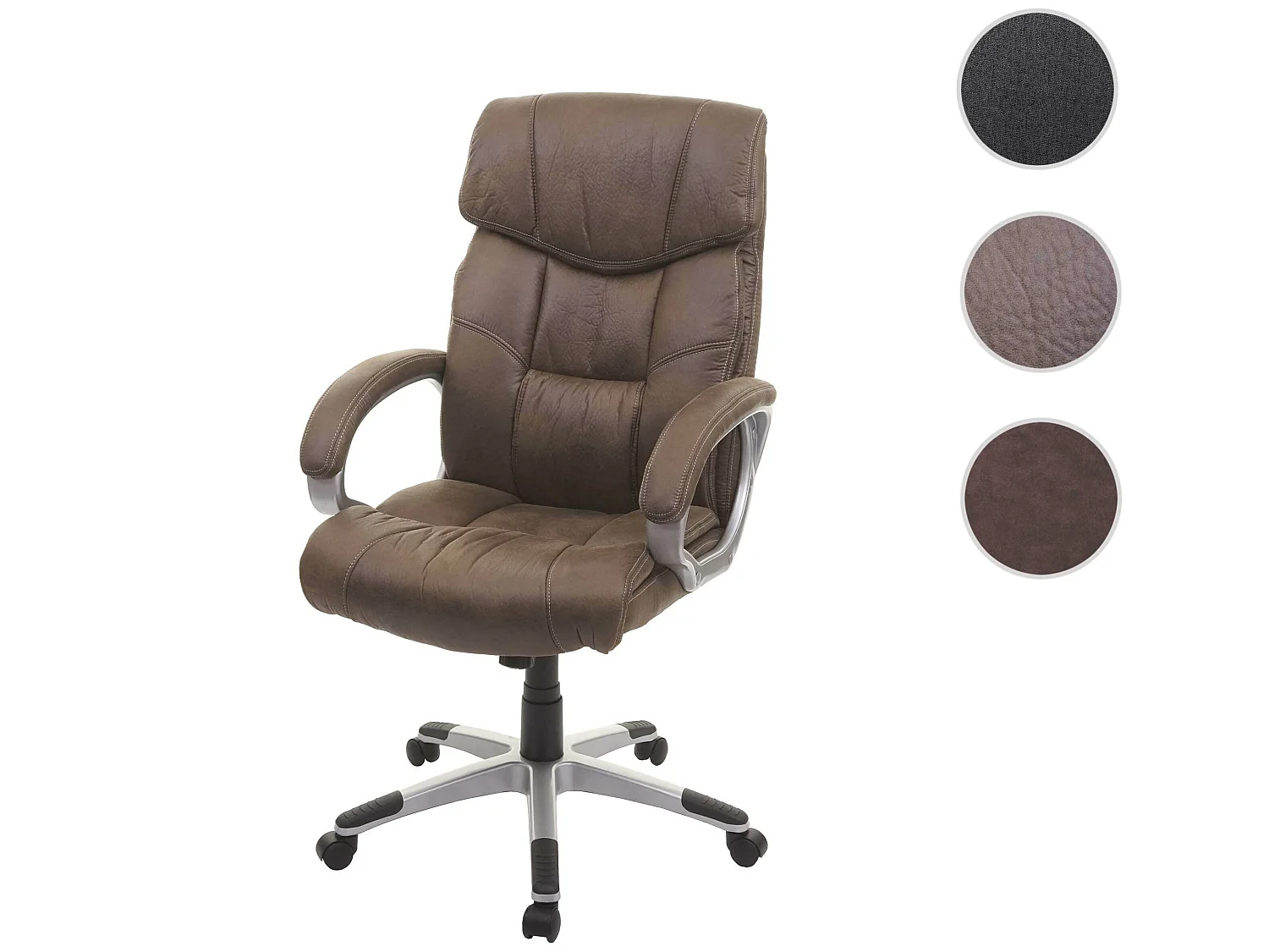 Silla de oficina MCW-A71,  aspecto ante marrón