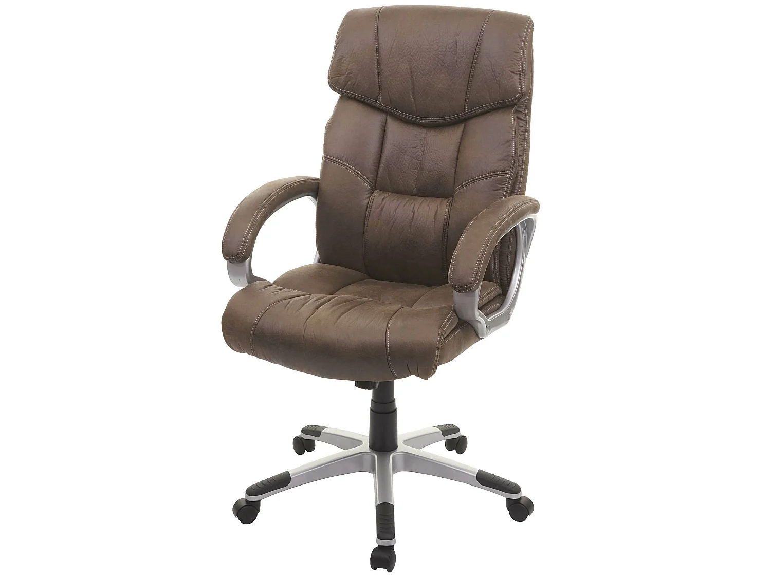 Chaise de bureau MCW-A71,  imitation daim, brun