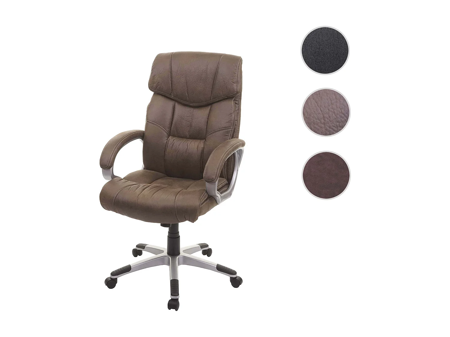 Chaise de bureau MCW-A71,  aspect daim marron