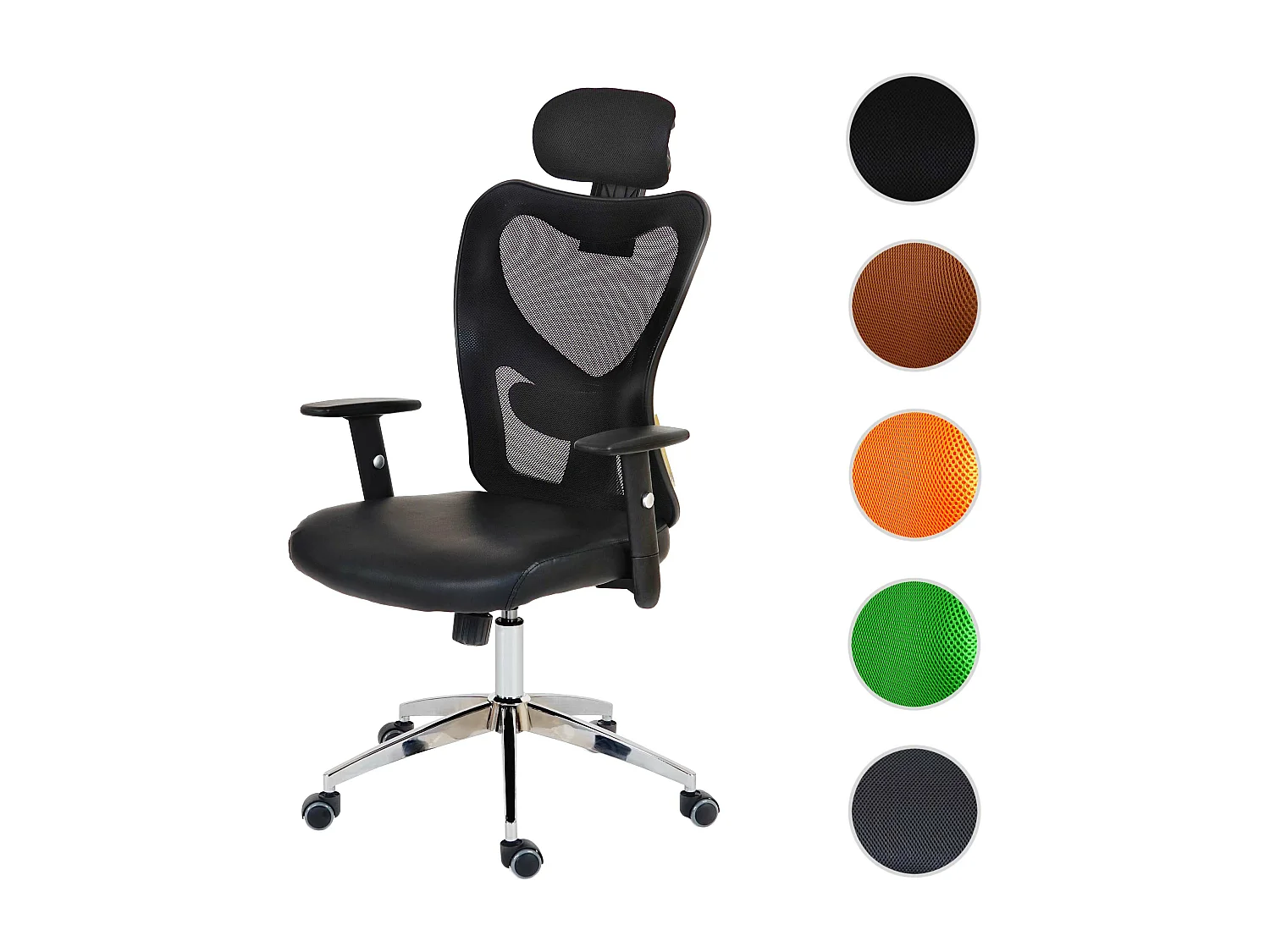 Chaise de bureau professionnelle Pamplona,  noir