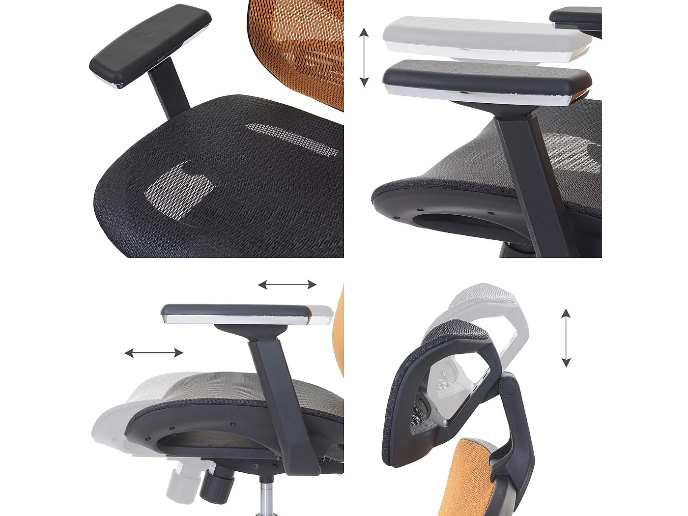 Bureaustoel MCW-A61,  zwart/oranje