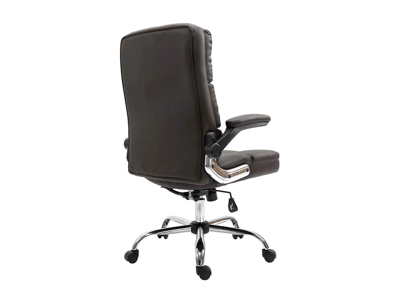 Silla de oficina MCW-J21,  imitación de cuero marrón