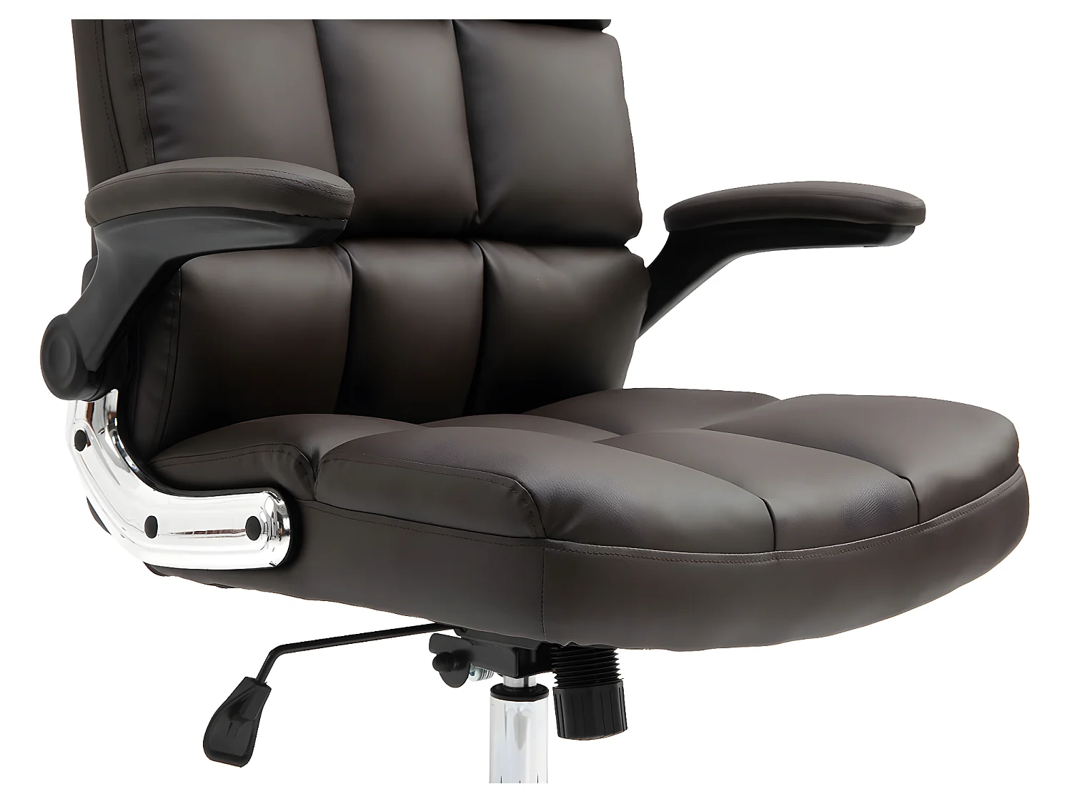 Silla de oficina MCW-J21,  imitación de cuero marrón