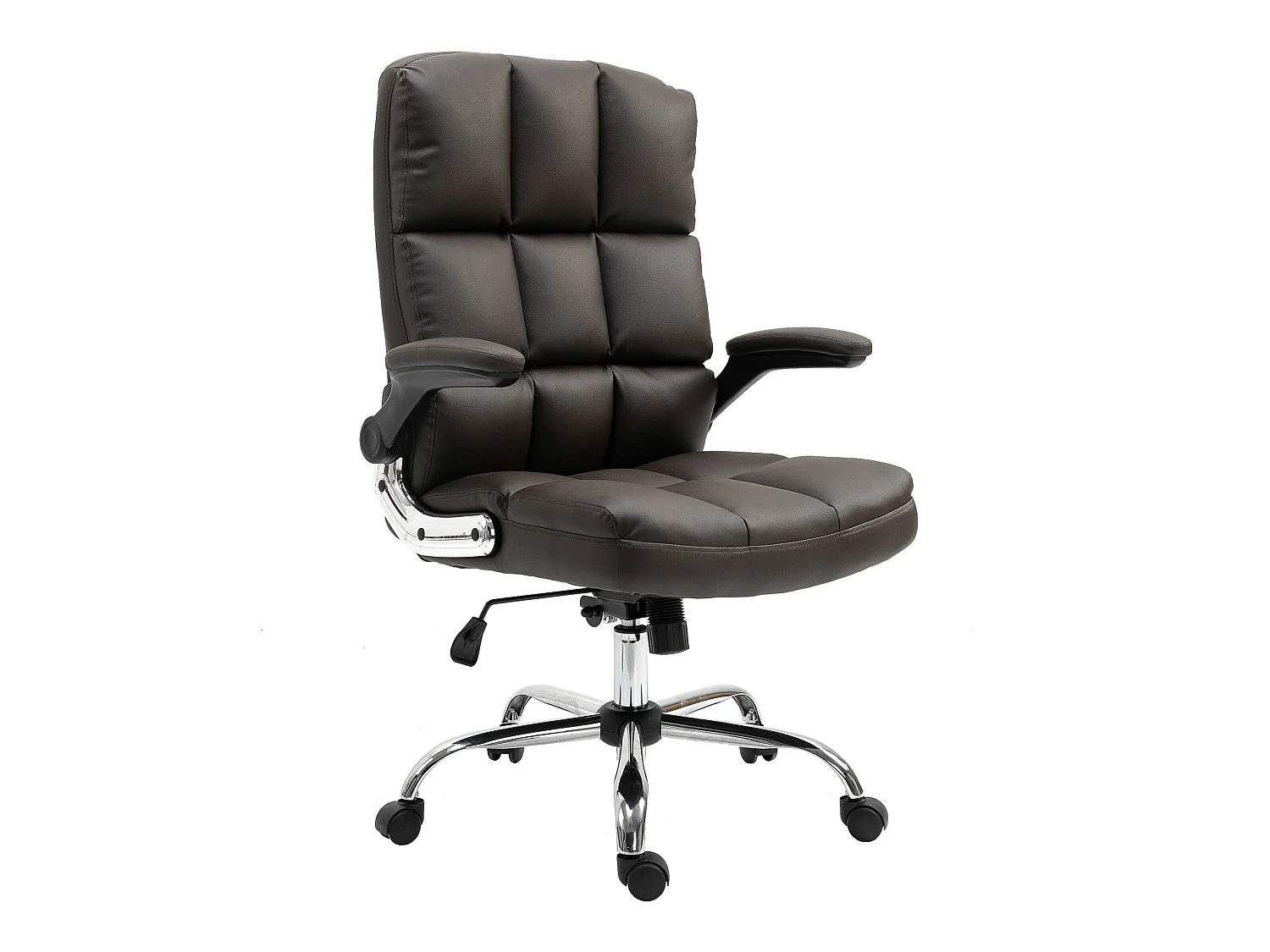 Chaise de bureau MCW-J21,  similicuir brun